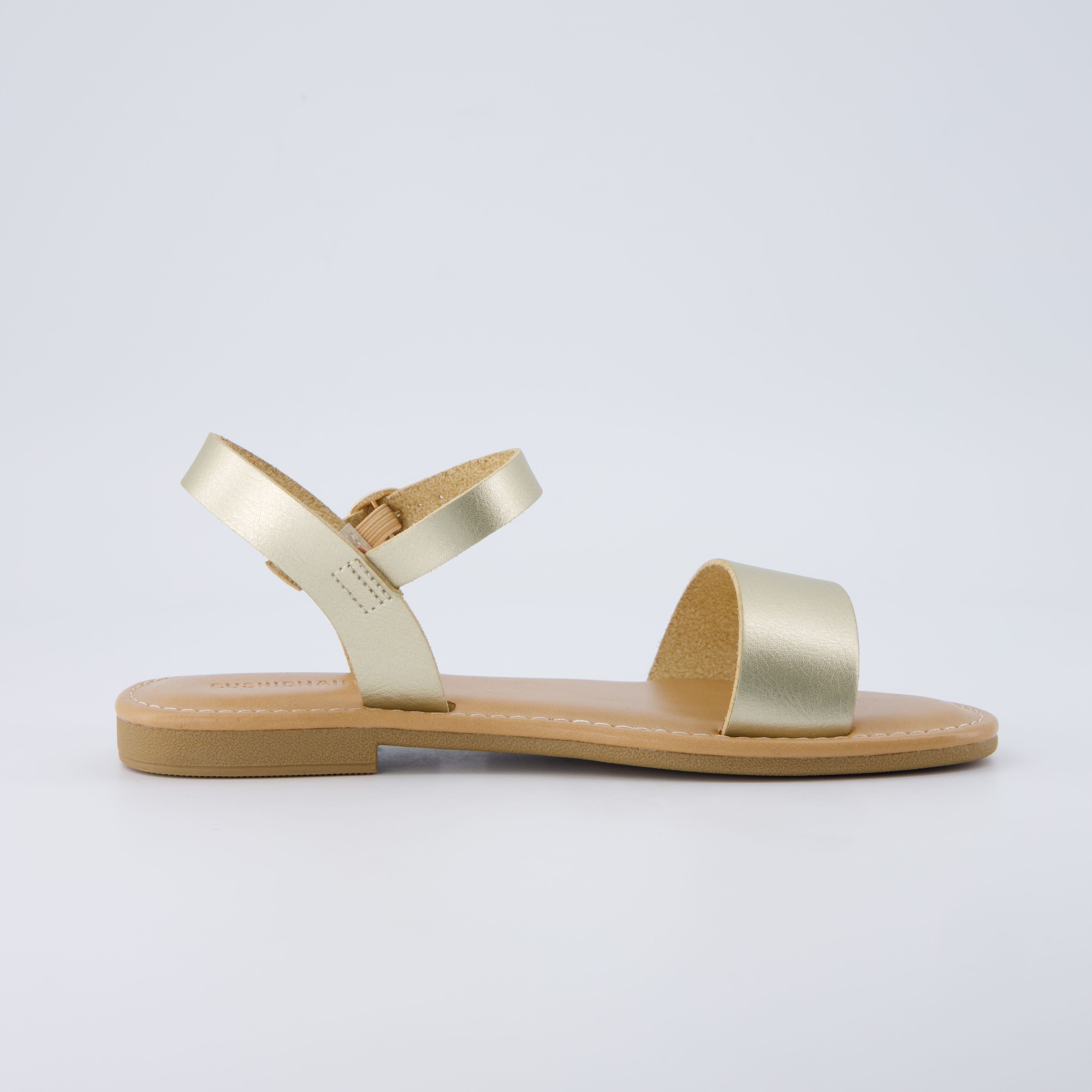 Clara Casual Flat Girls Sandals Gold Metallic Medium