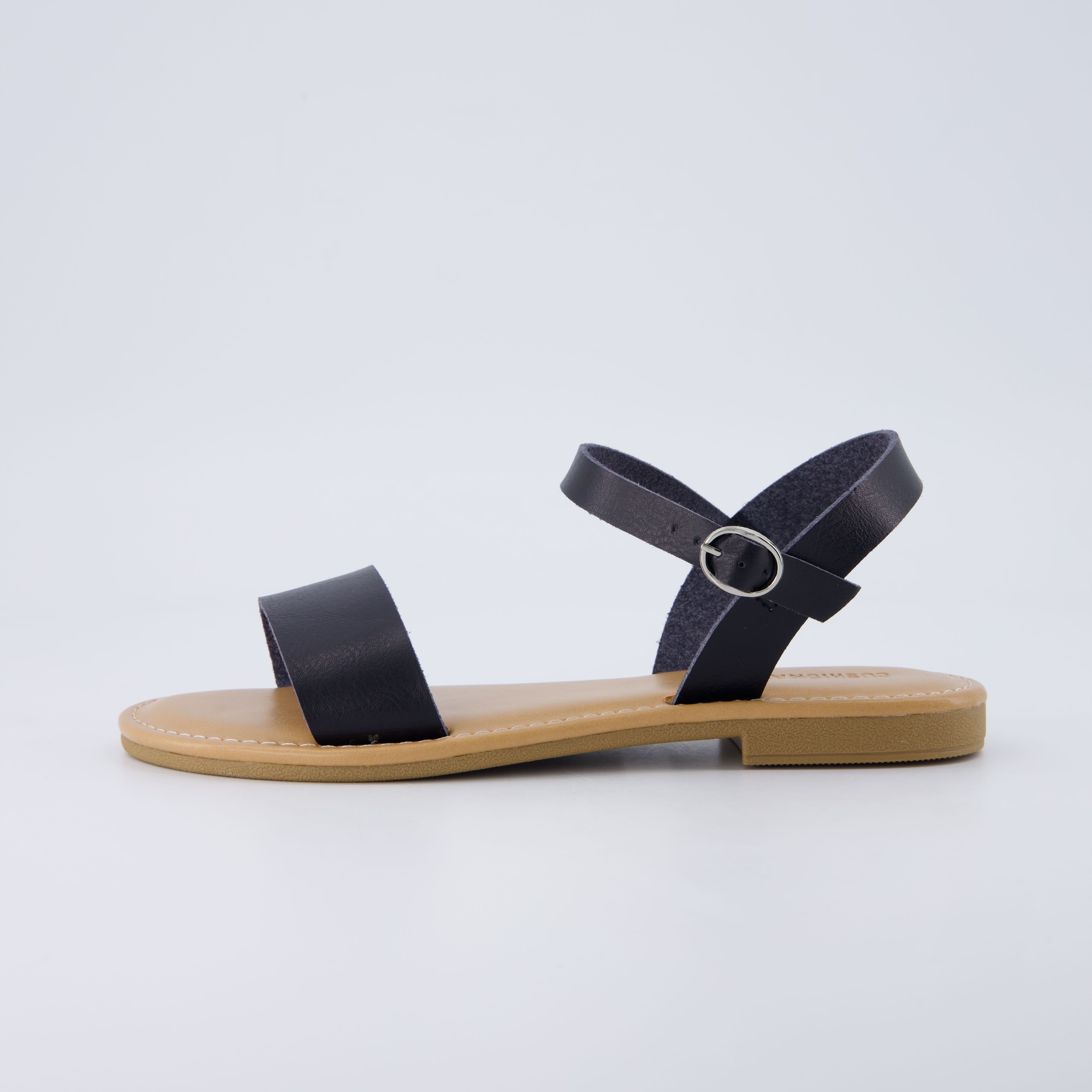 Clara Casual Flat Girls Sandals Black Smooth Medium