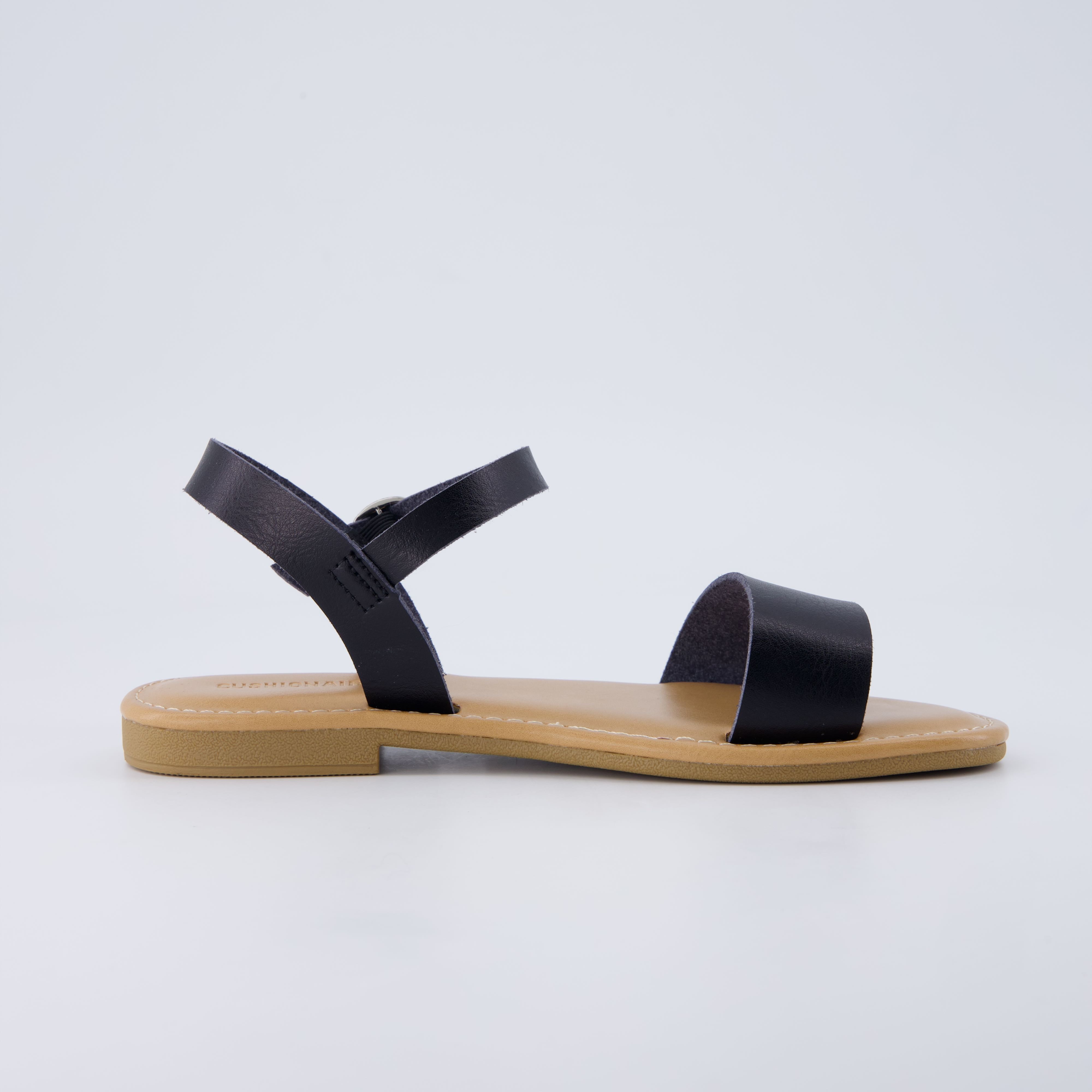 Clara Casual Flat Girls Sandals Black Smooth Medium
