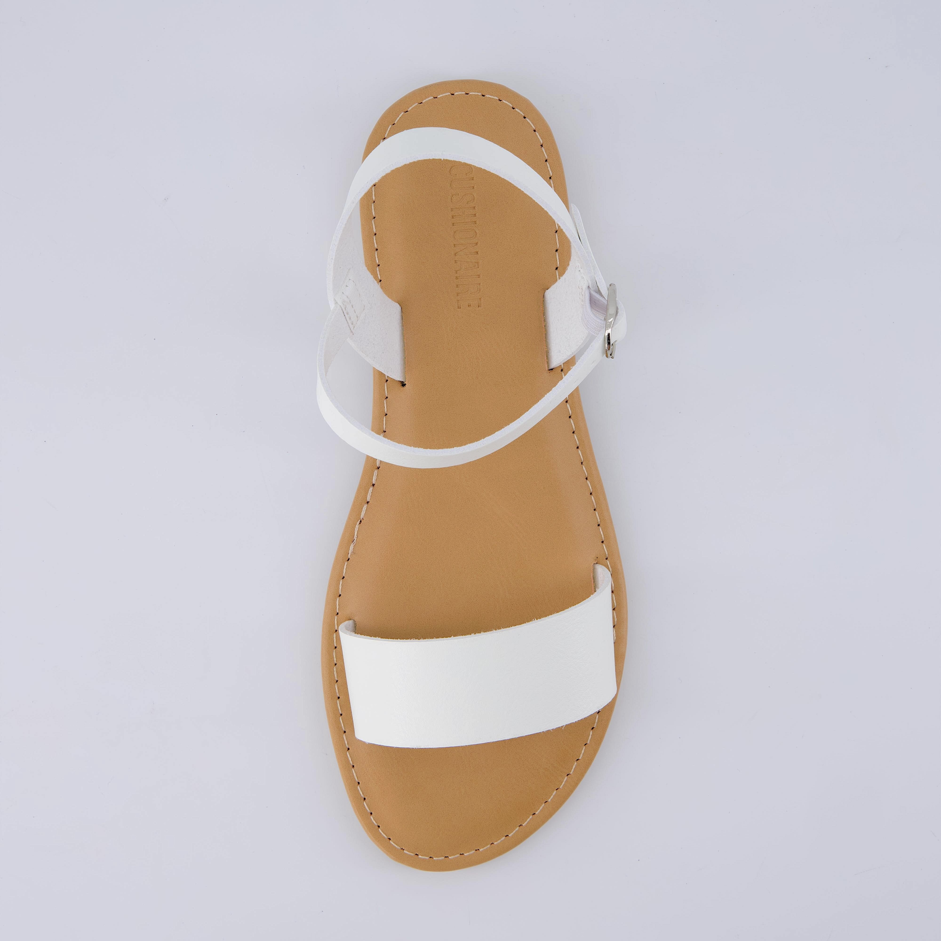 Clara Casual Flat Girls Sandals White Smooth Medium