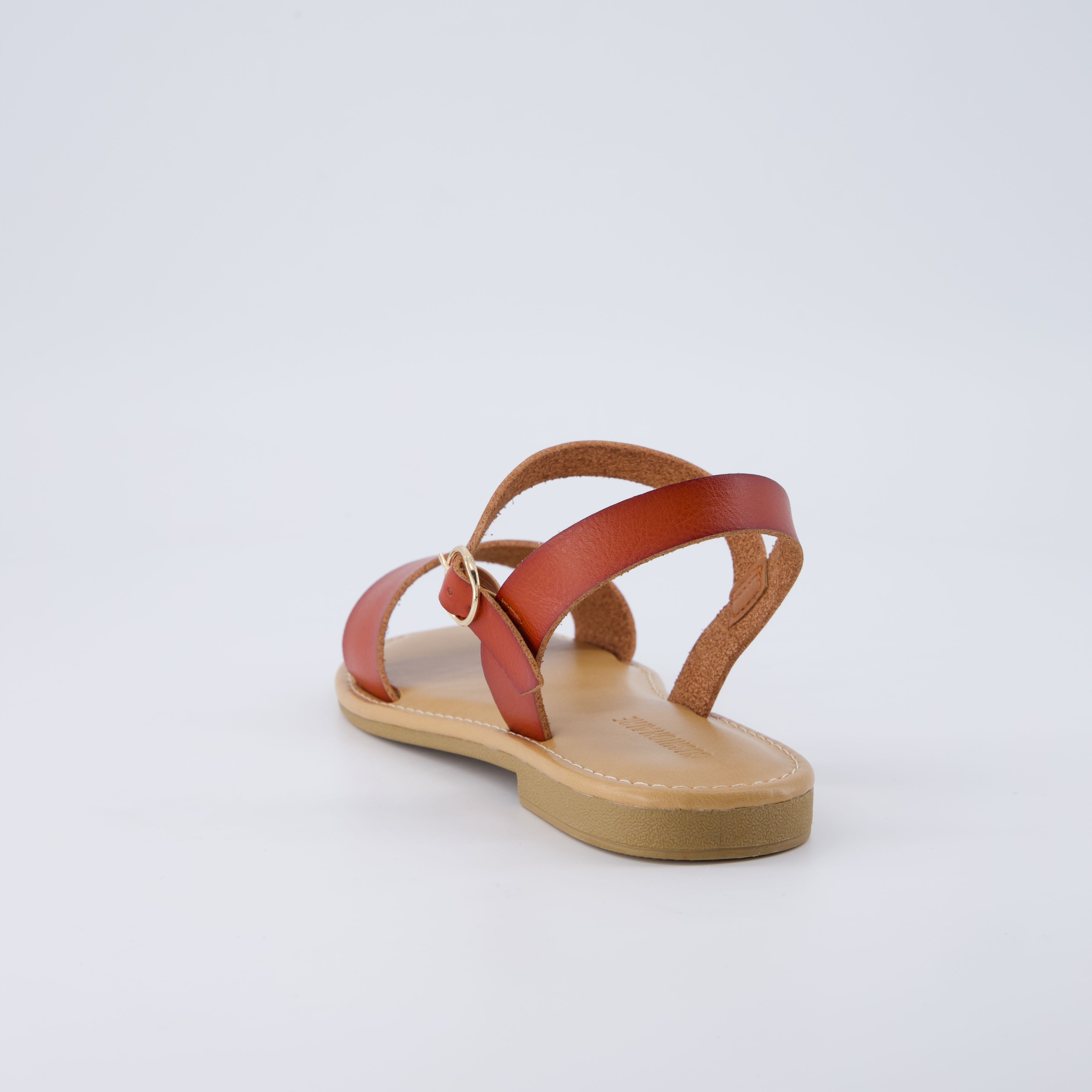Clara Casual Flat Girls Sandals Whiskey Smooth Medium