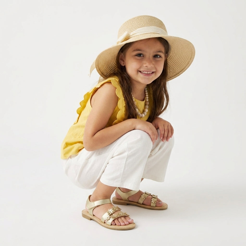 Cleo Girls Sandals Gold Medium