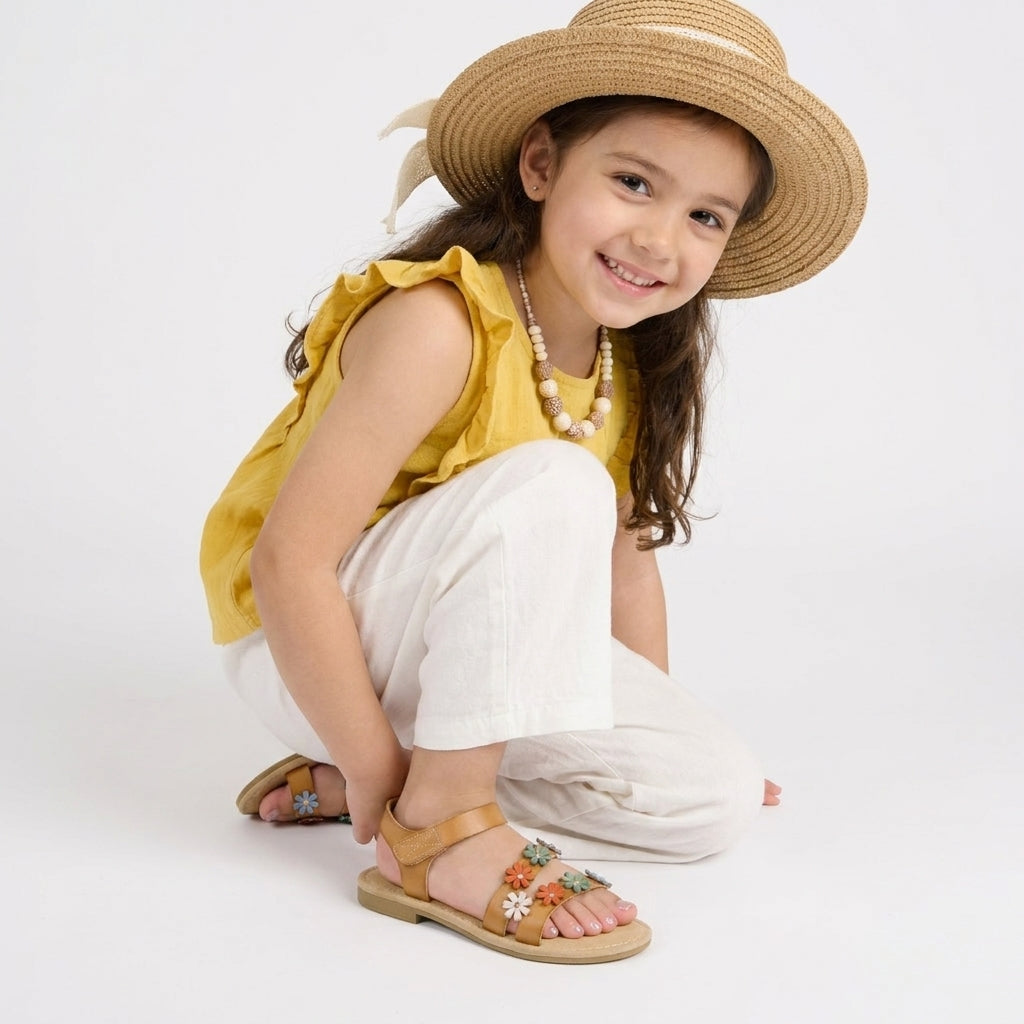 Cleo Girls Sandals Tan Medium