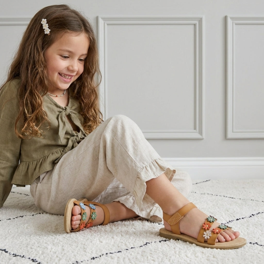 Cleo Girls Sandals Tan Medium