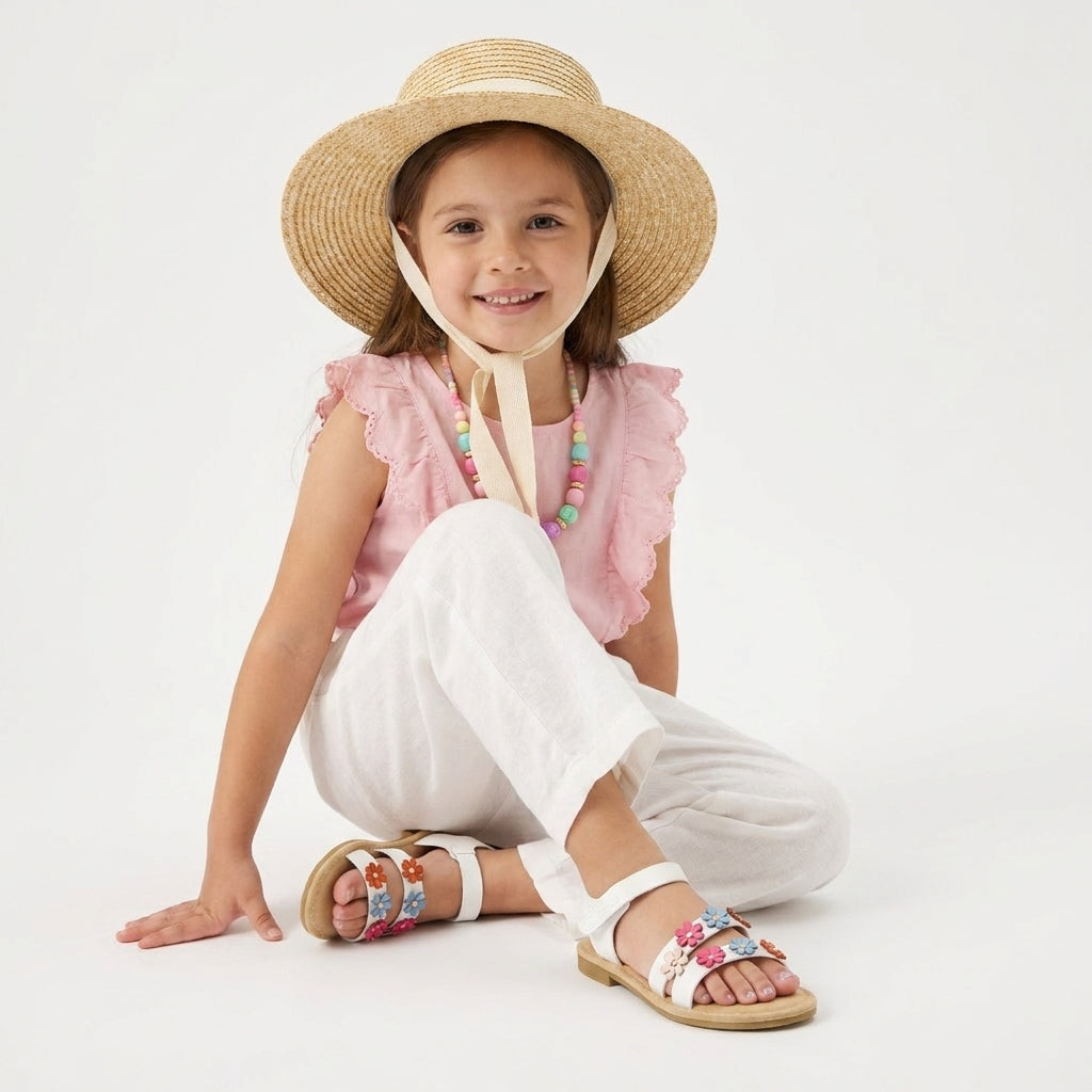 Cleo Girls Sandals White Medium