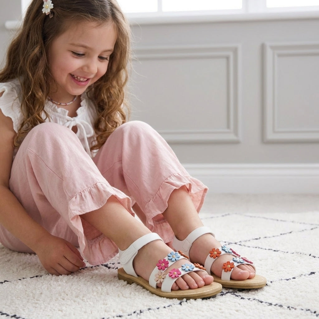 Cleo Girls Sandals White Medium