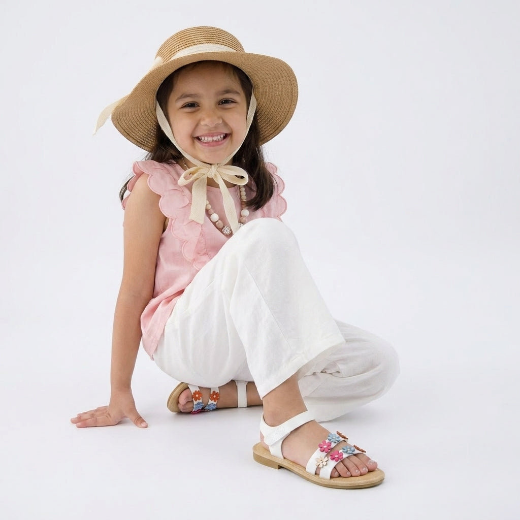 Cleo Girls Sandals White Medium