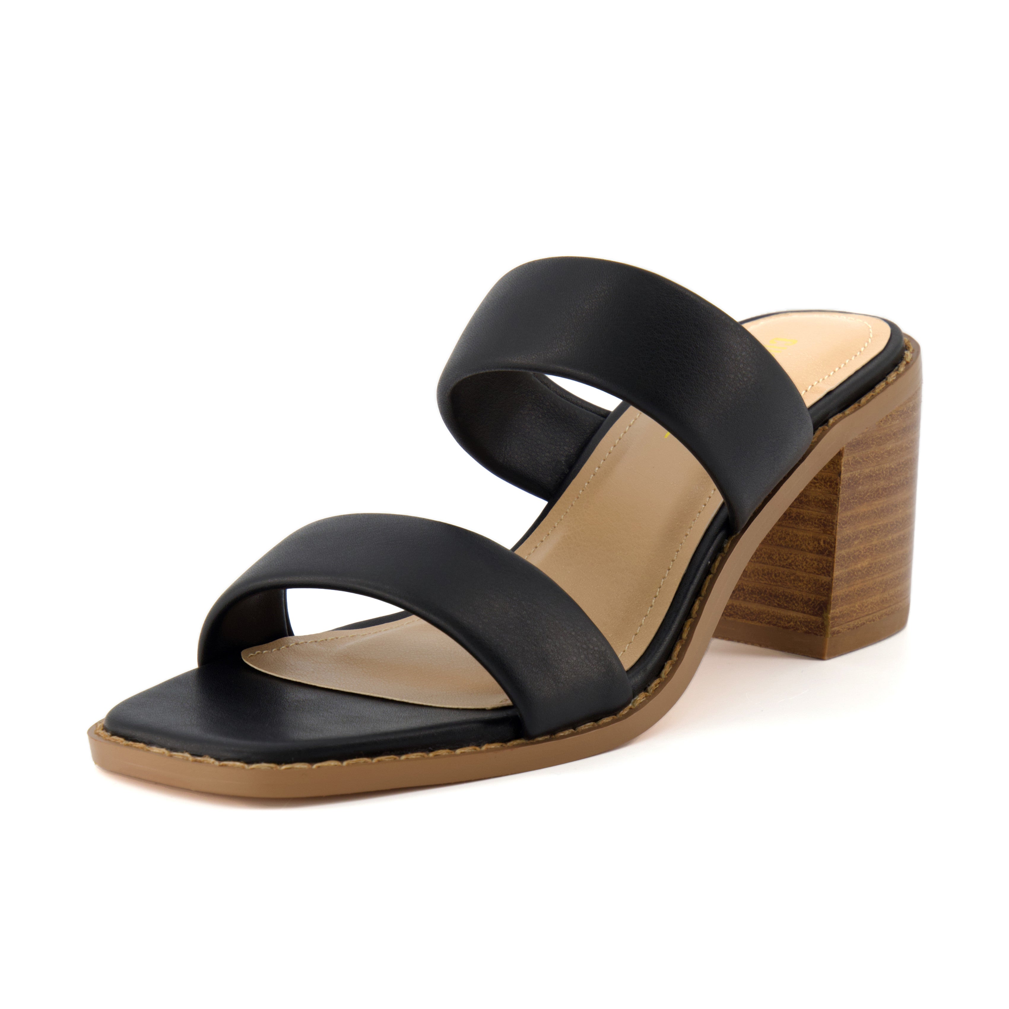 Clever Block Heeled Sandal Black