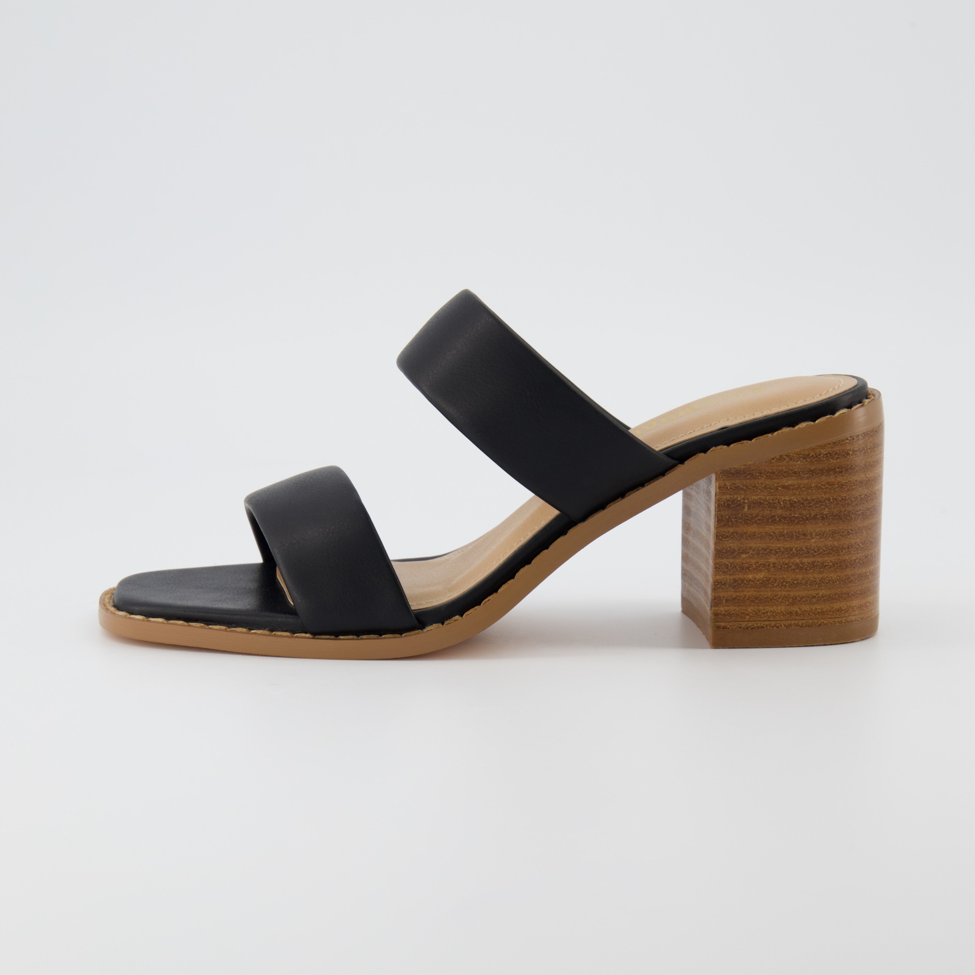 Clever Block Heeled Sandal Black