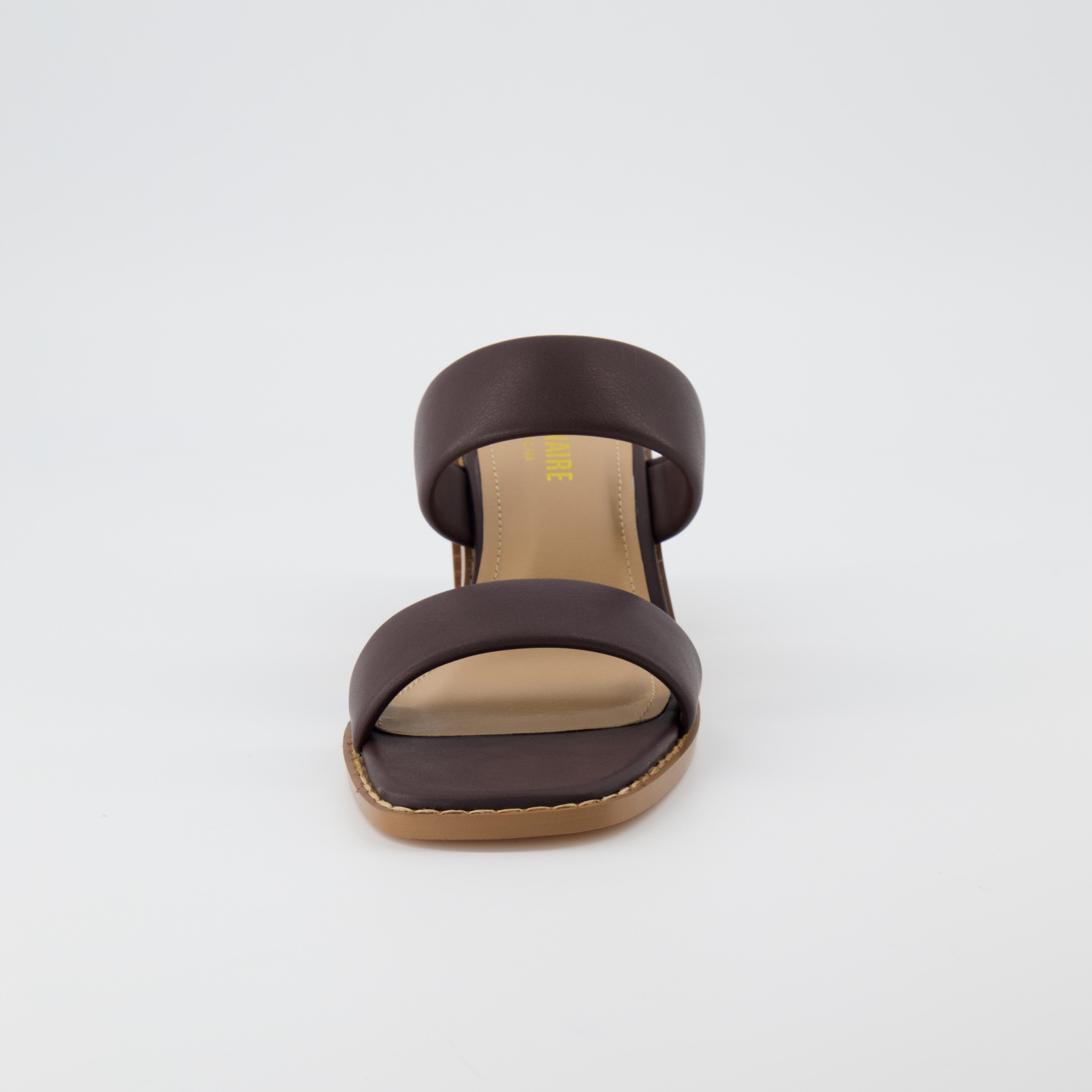 Clever Block Heeled Sandal Dark Brown