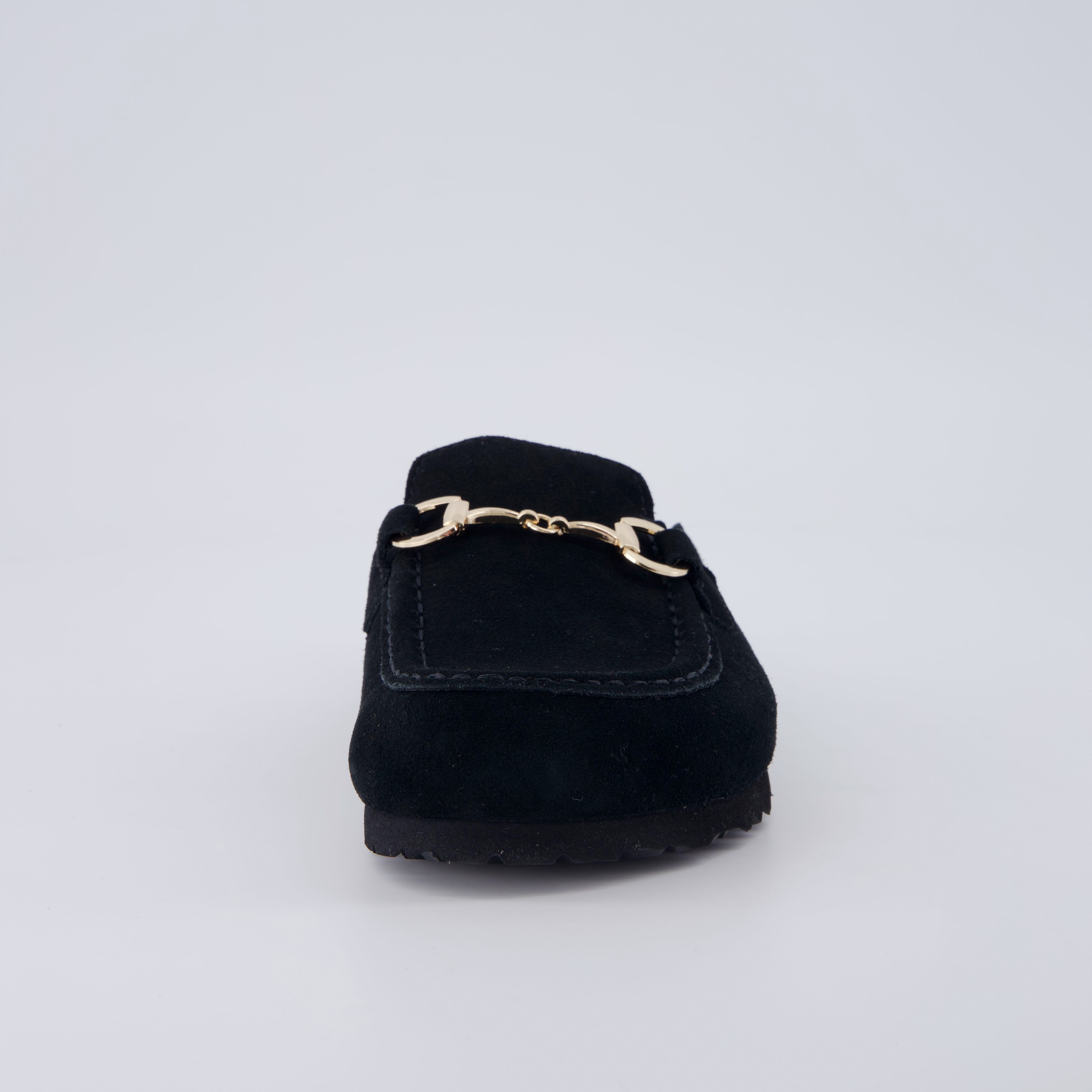 Cliff Suede Clog Mules Black