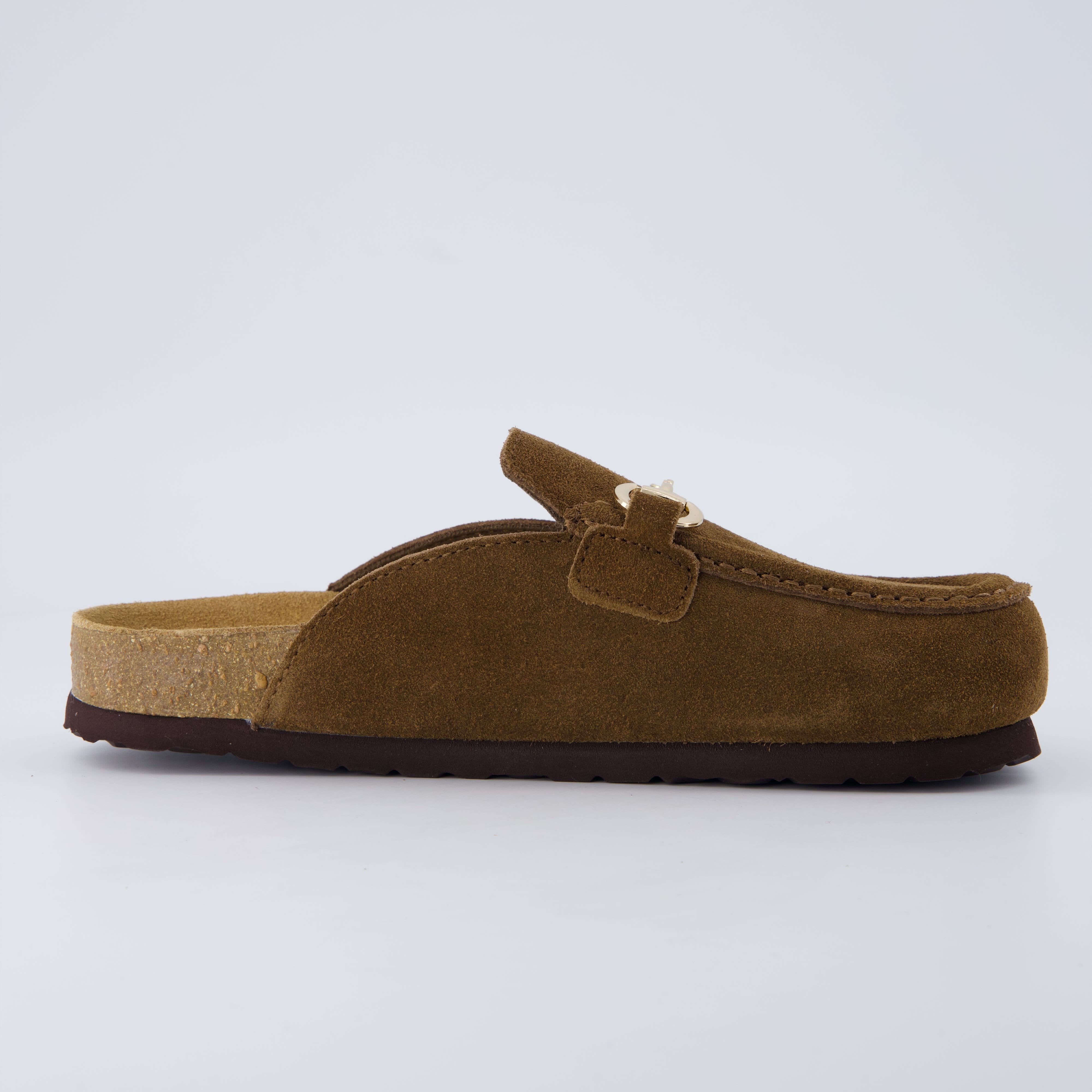 Cliff Suede Clog Mules Brown