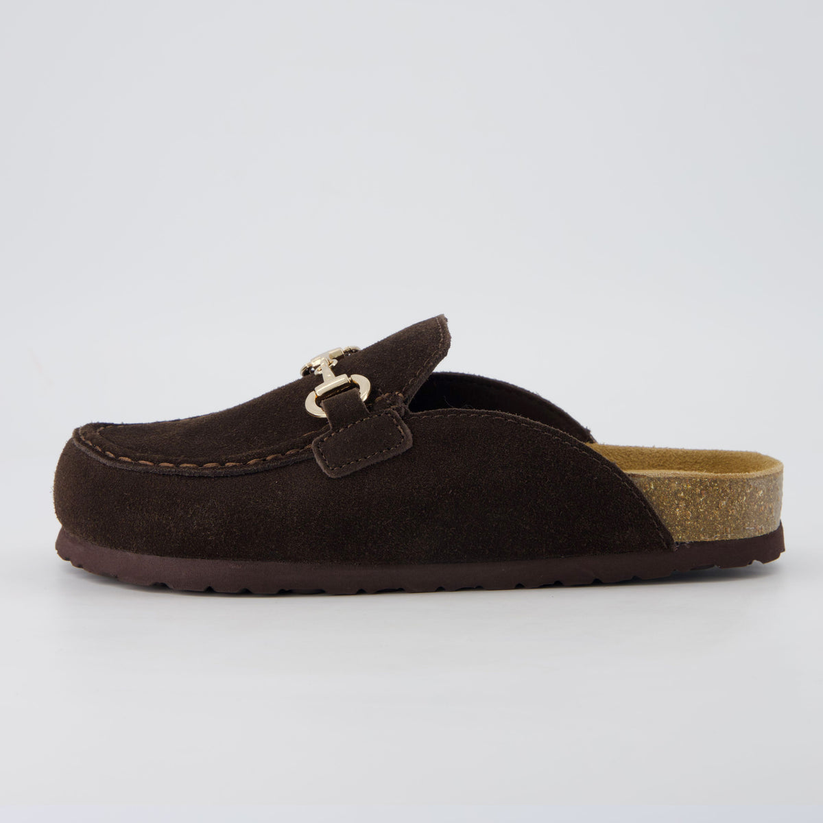 Cliff Suede Clog Mules Chocolate