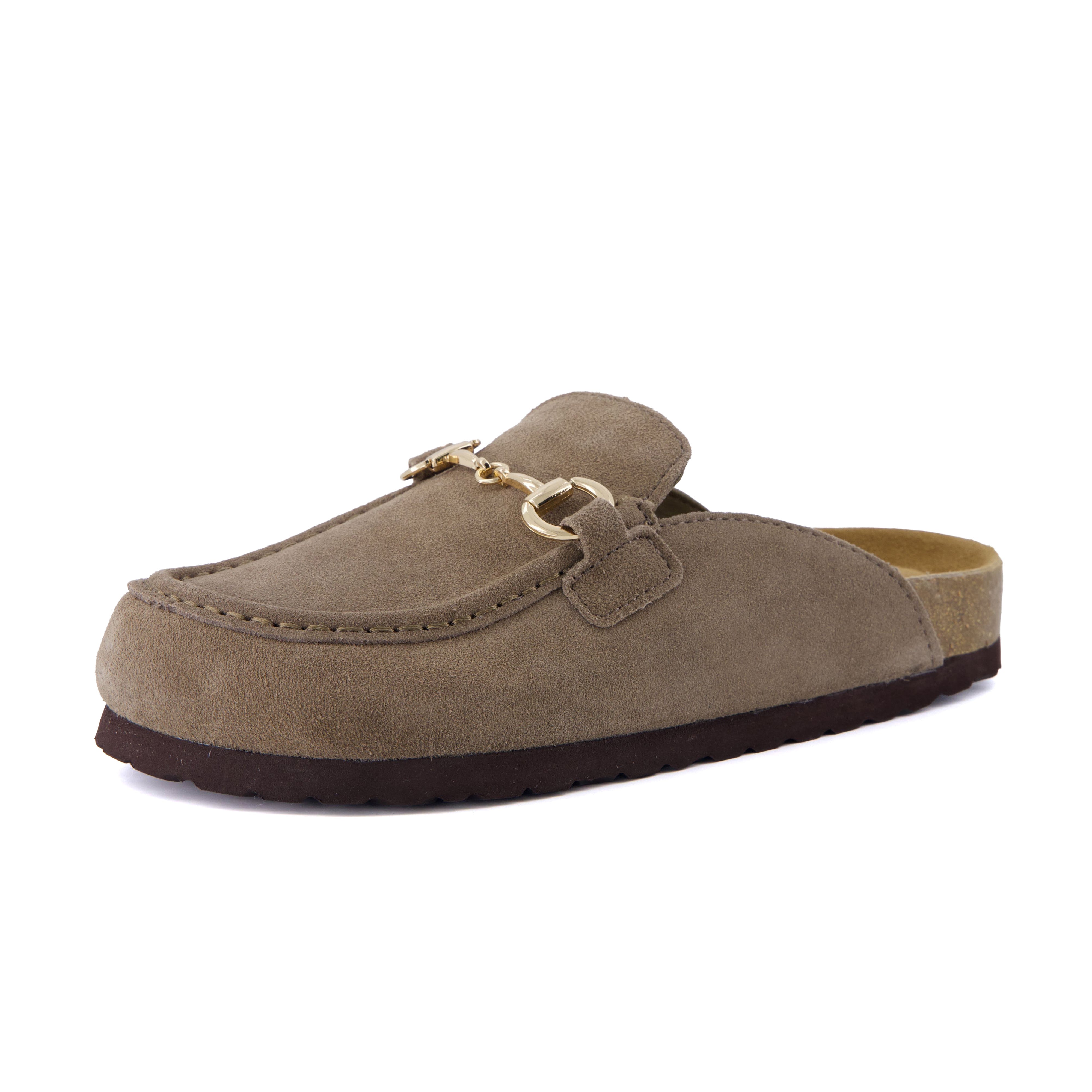 Cliff Suede Clog Mules Moss