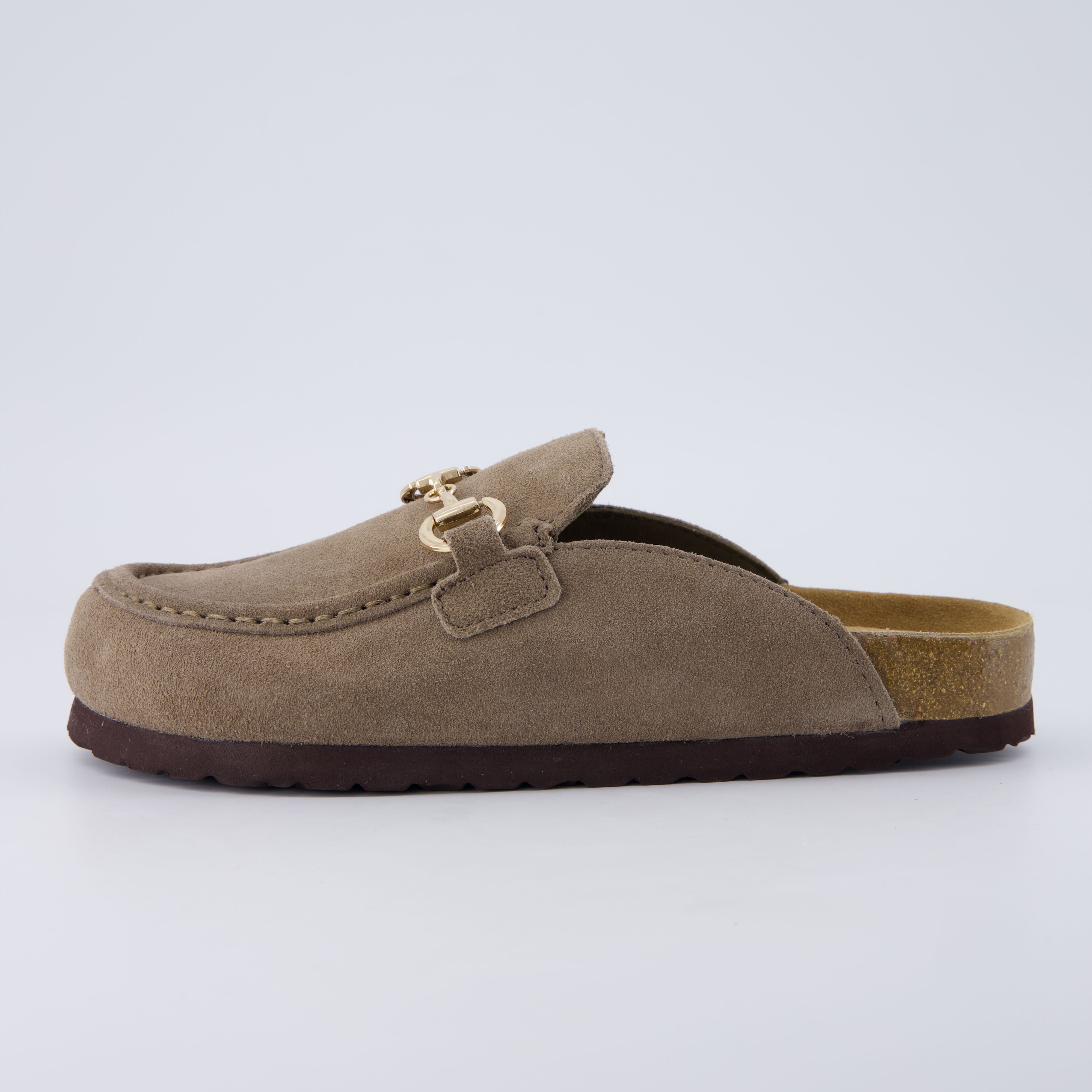 Cliff Suede Clog Mules Moss