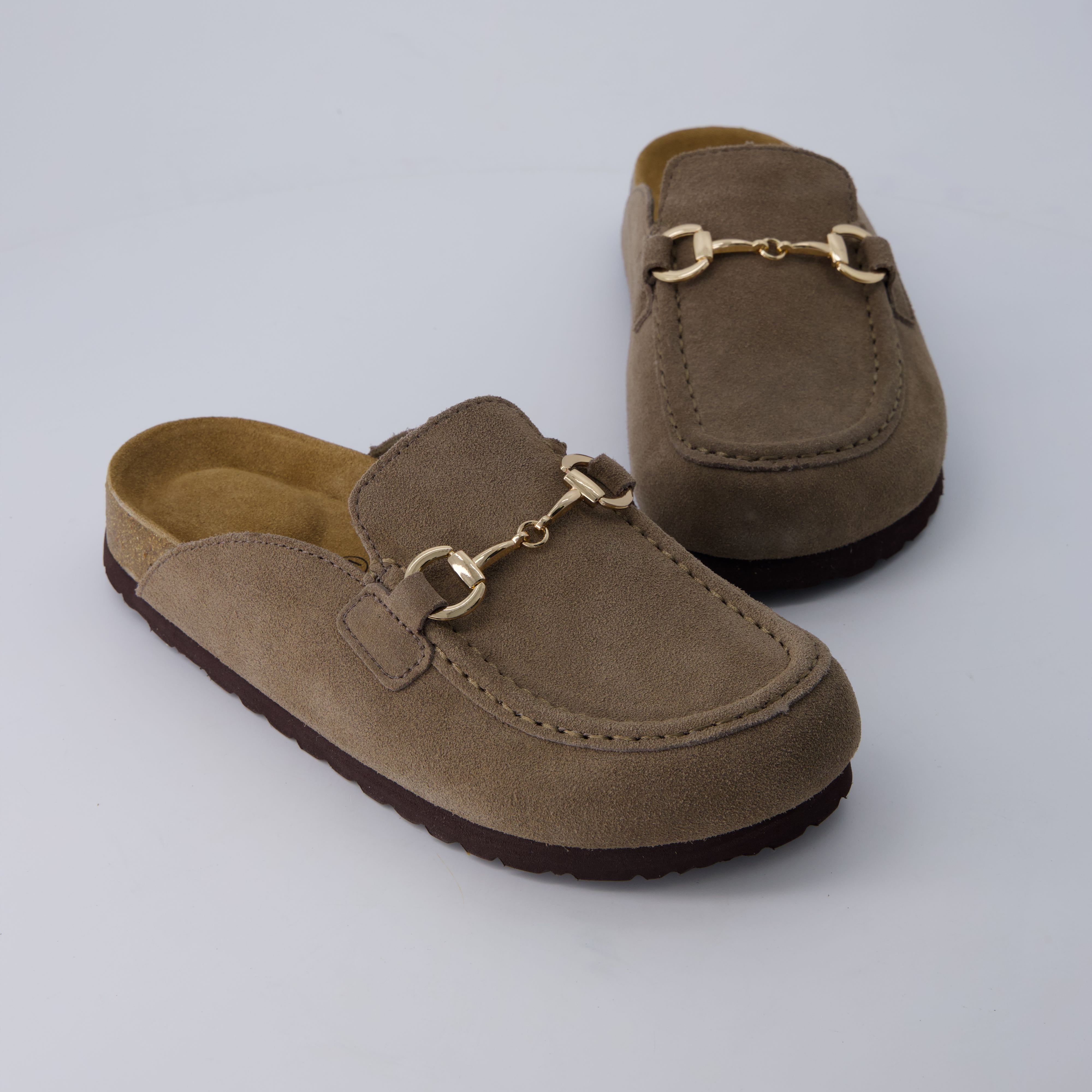 Cliff Suede Clog Mules Moss