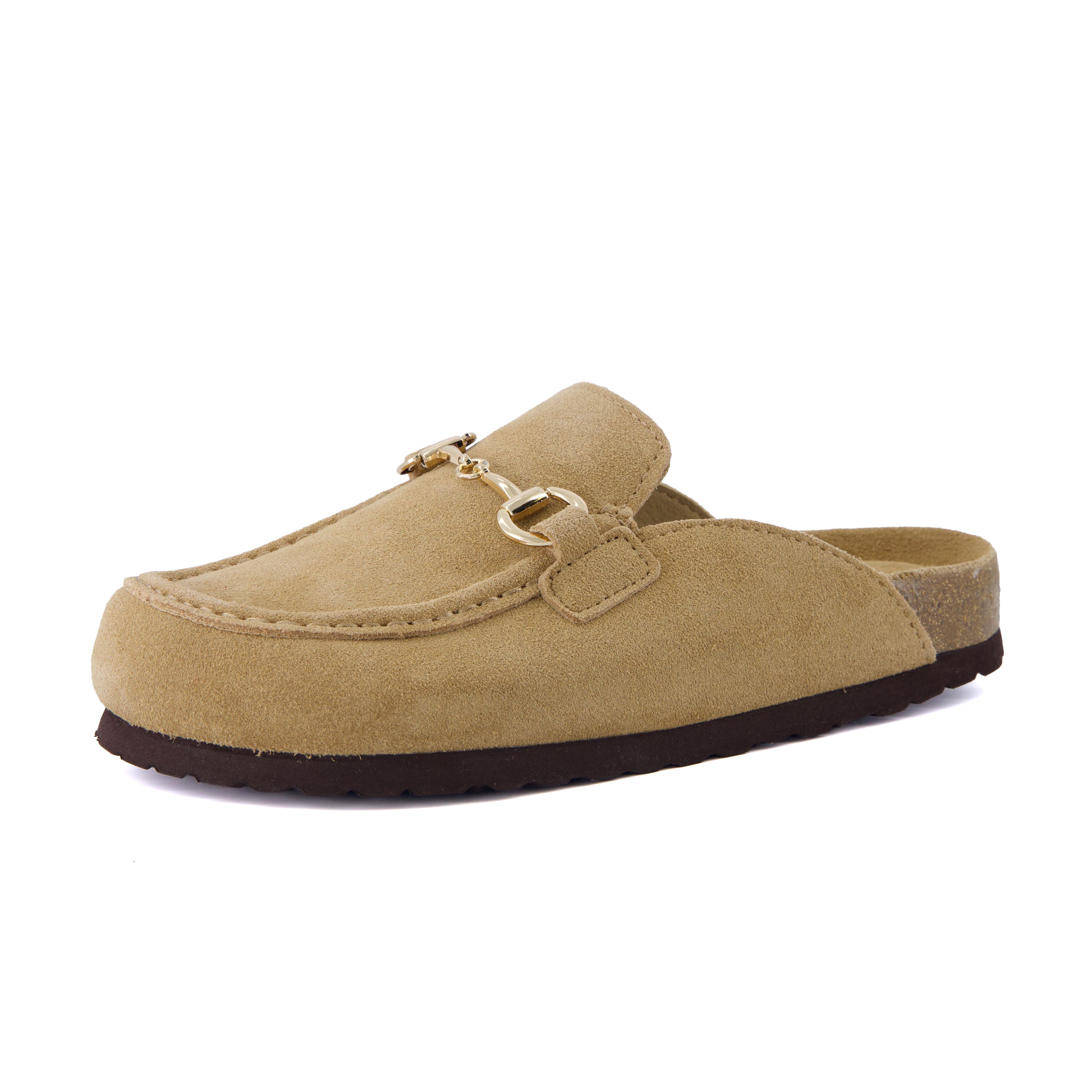 Cliff Suede Clog Mules Sand