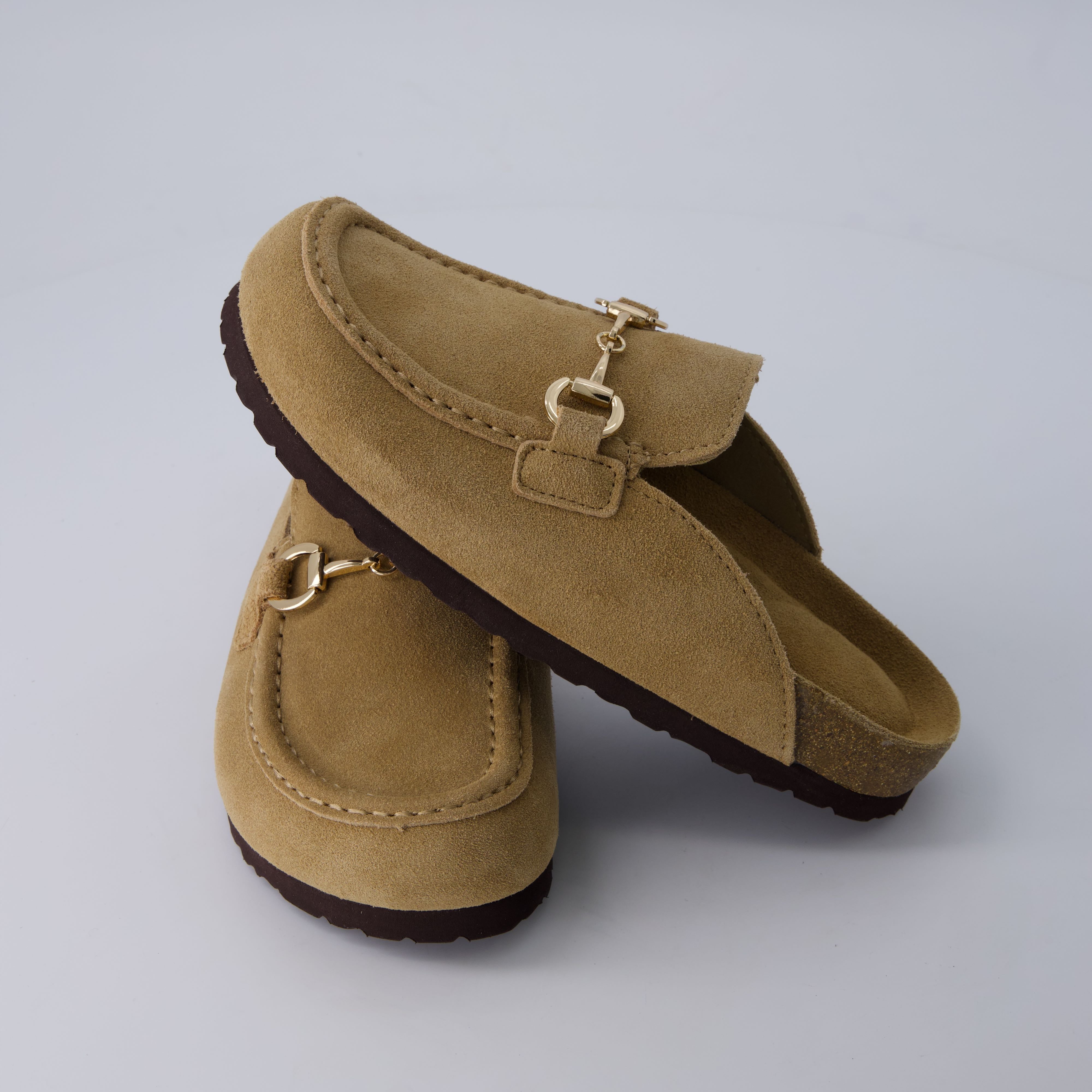 Cliff Suede Clog Mules Sand