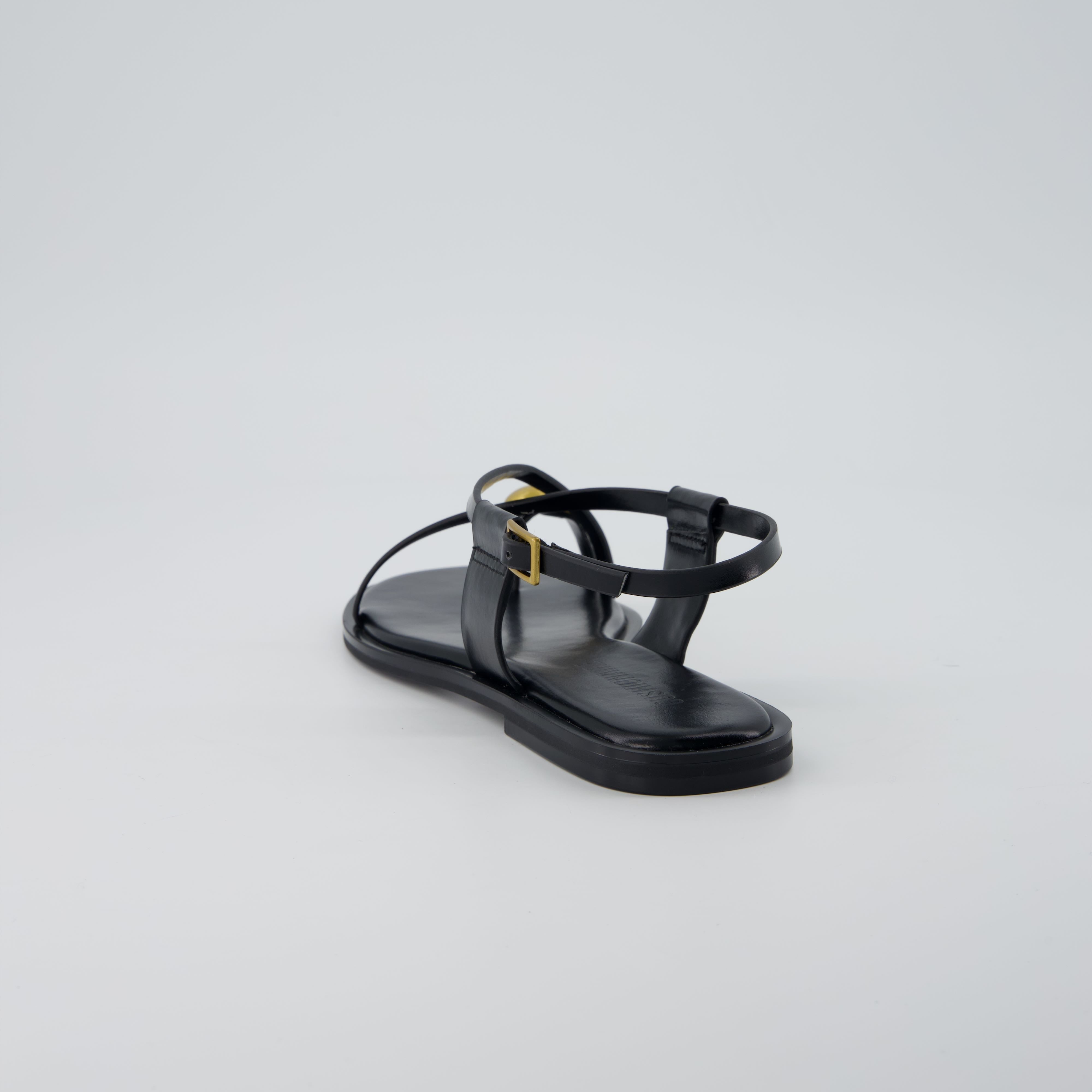 Corfu Flat Sandals BLACK