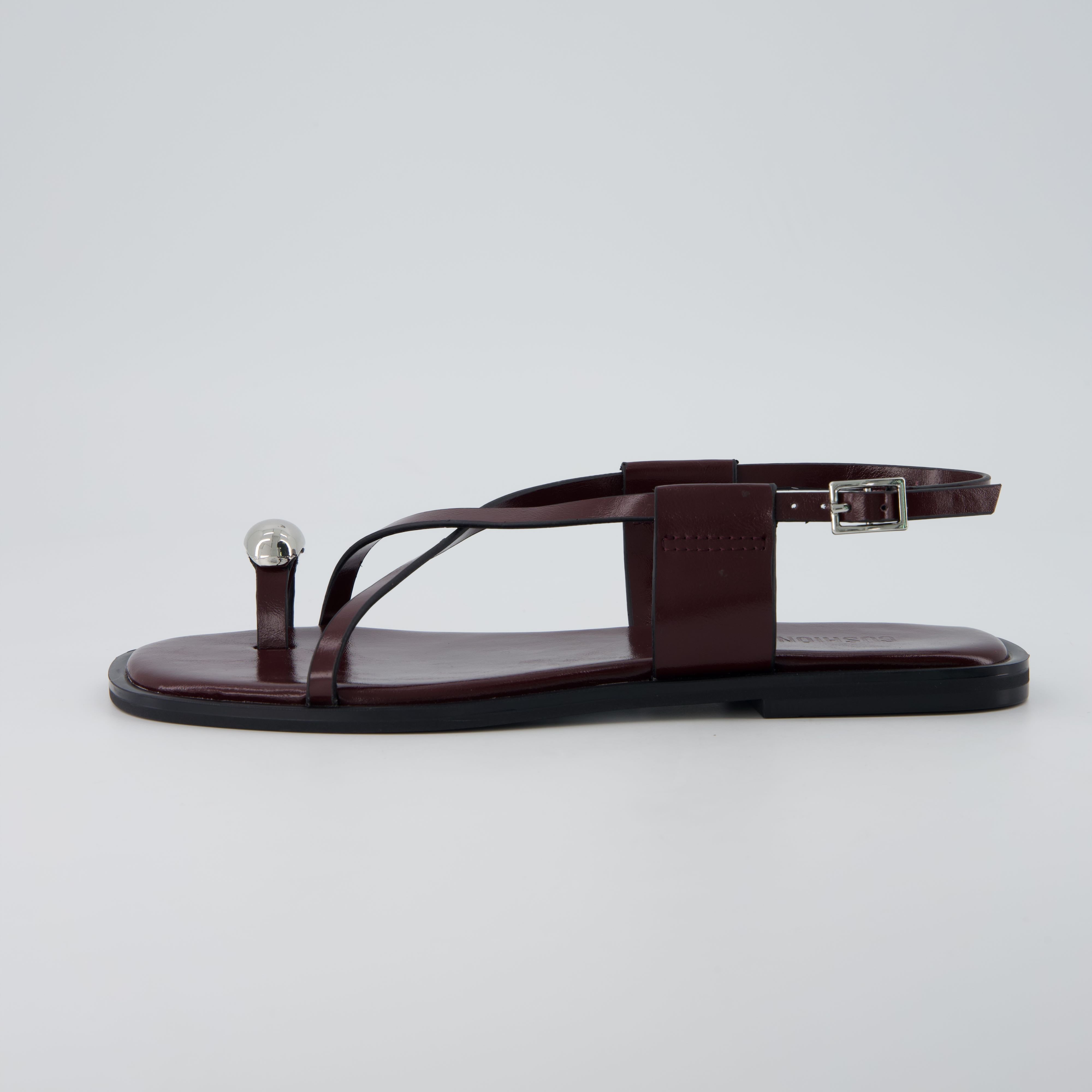 Corfu Flat Sandals BURGUNDY