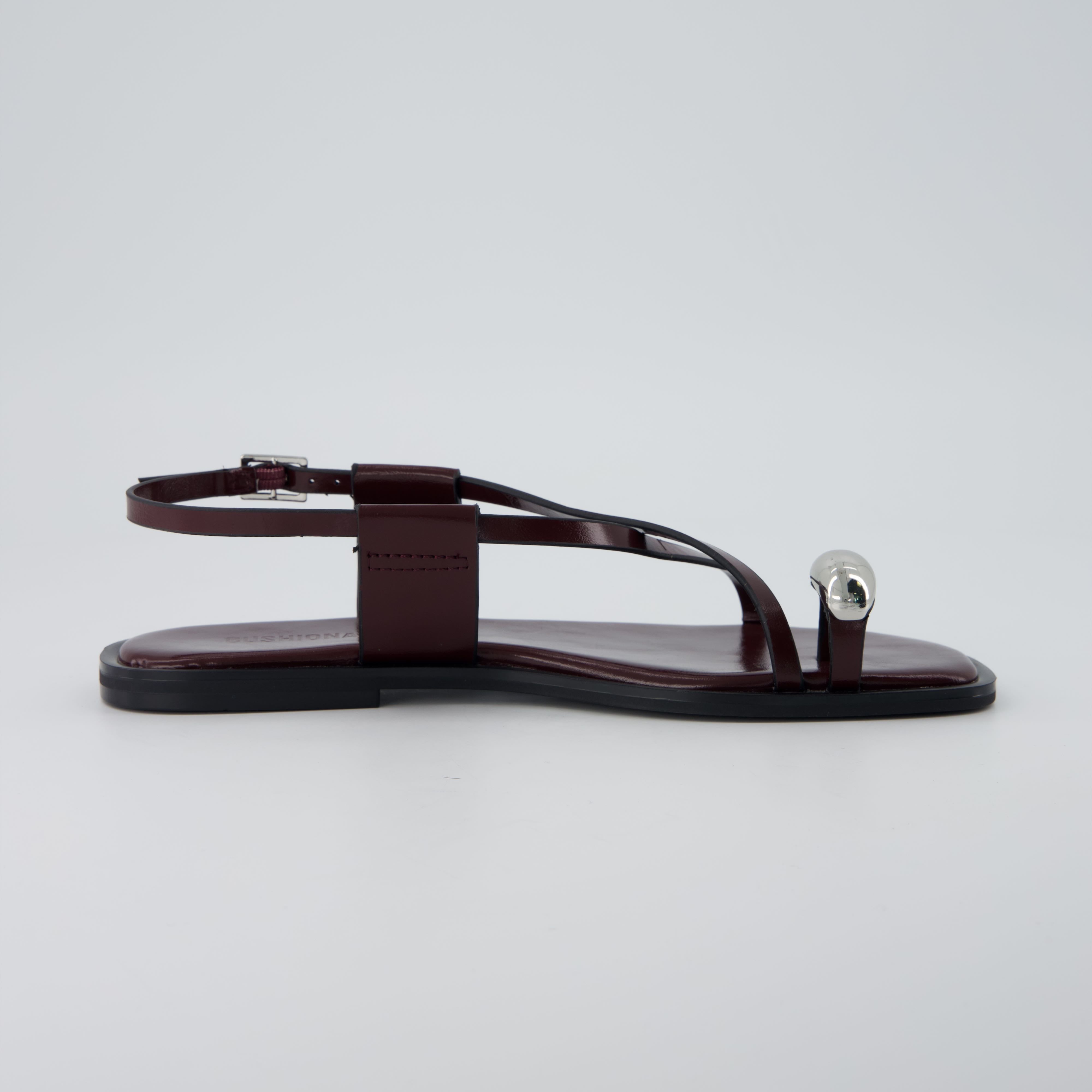 Corfu Flat Sandals BURGUNDY