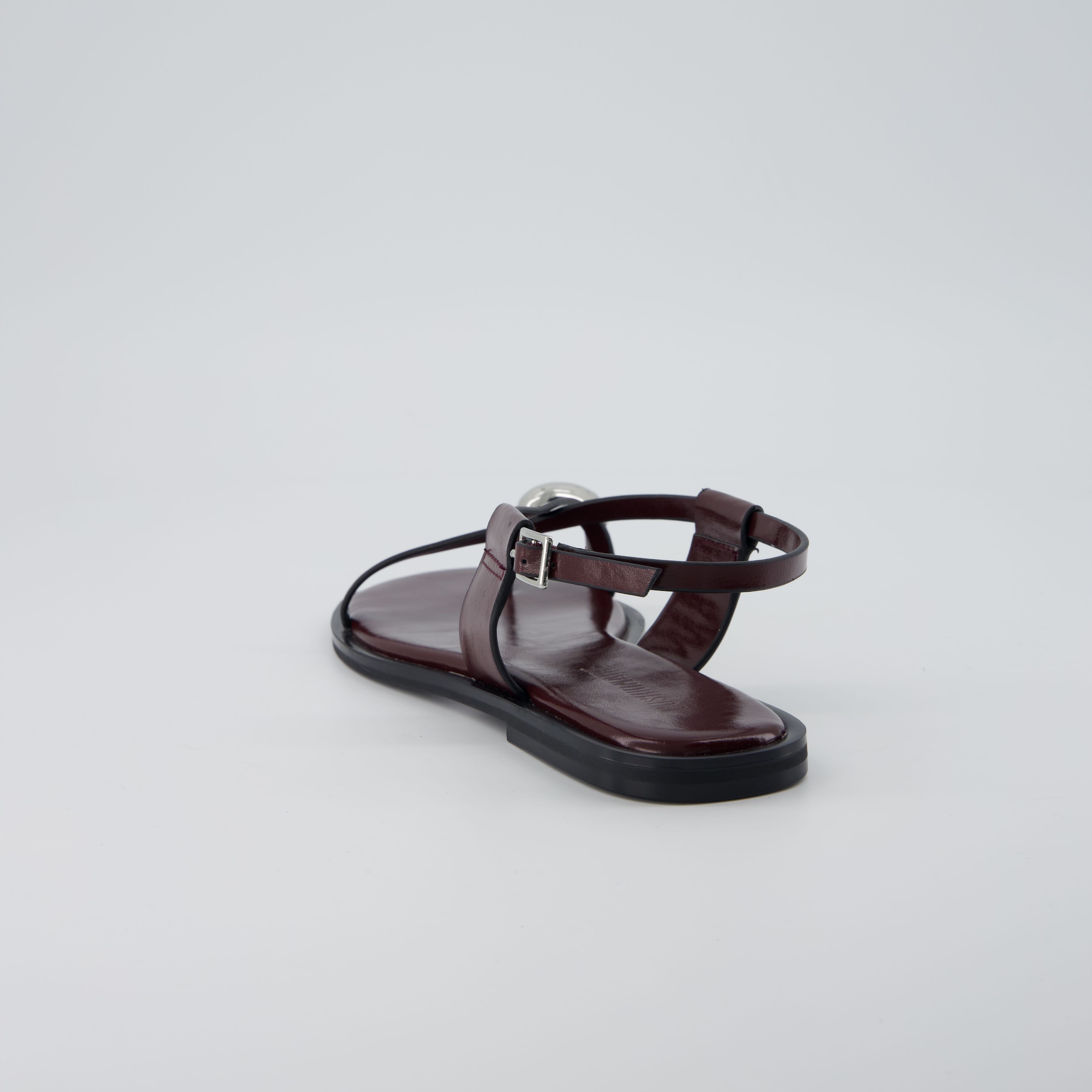 Corfu Flat Sandals BURGUNDY