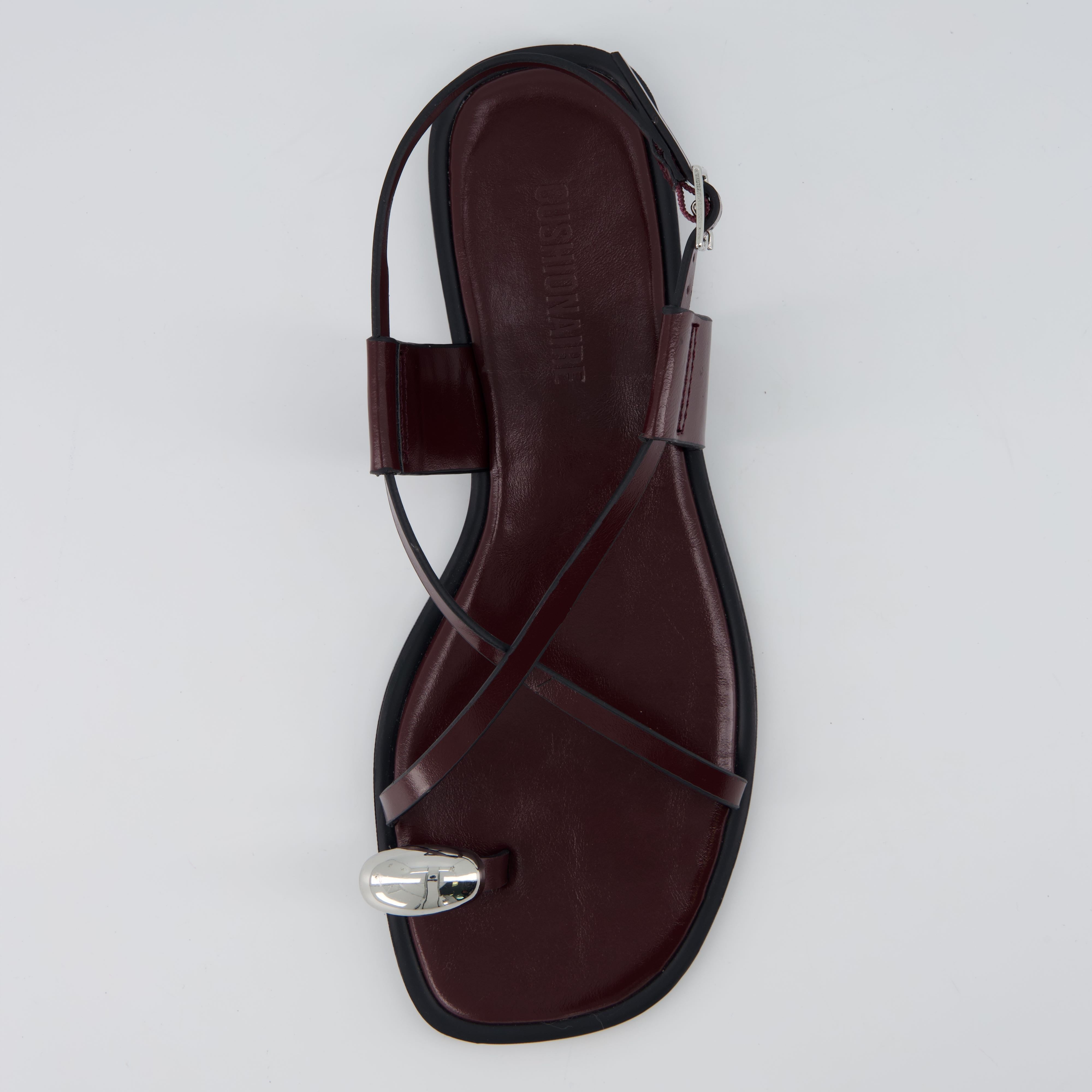 Corfu Flat Sandals BURGUNDY