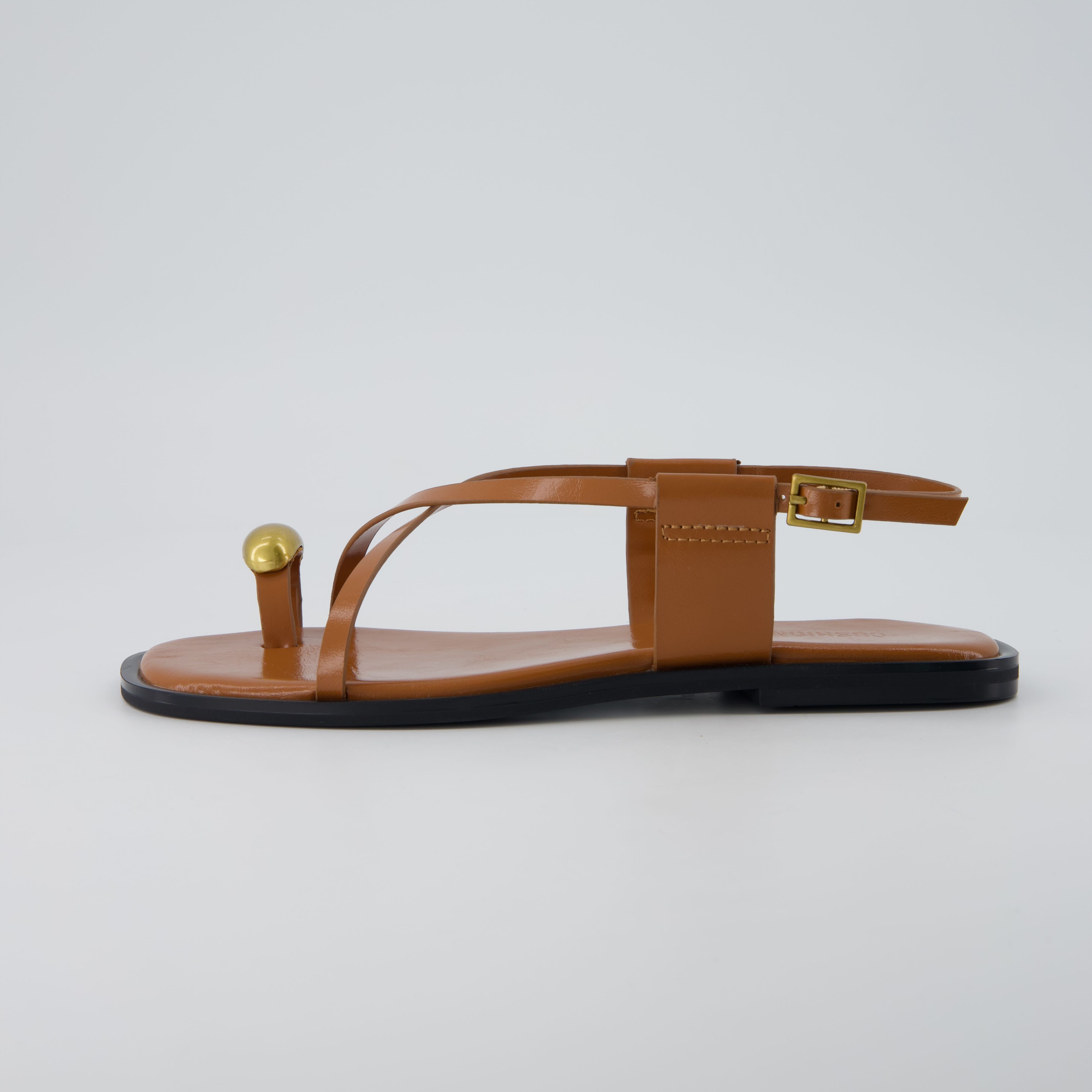 Corfu Flat Sandals COGNAC