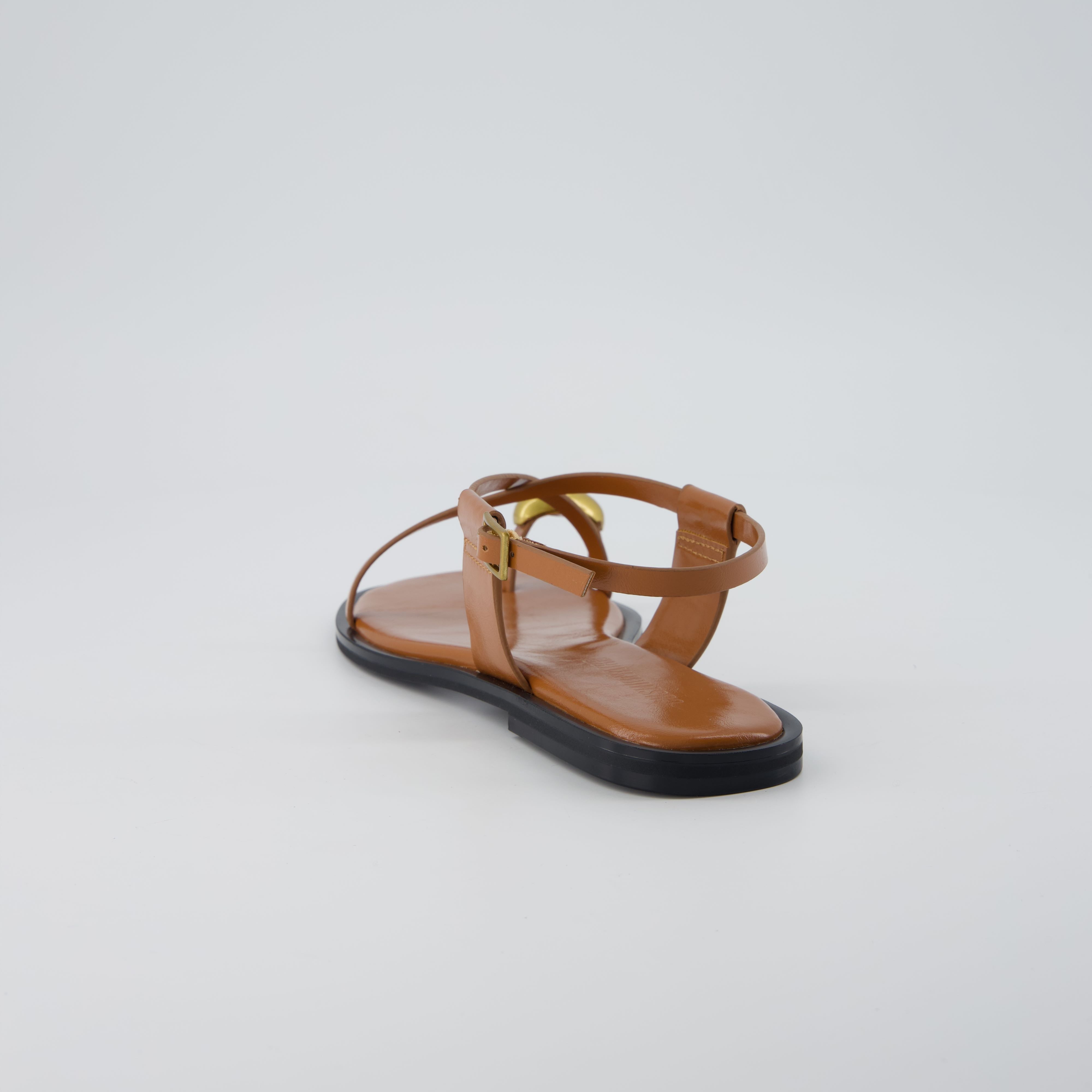Corfu Flat Sandals COGNAC
