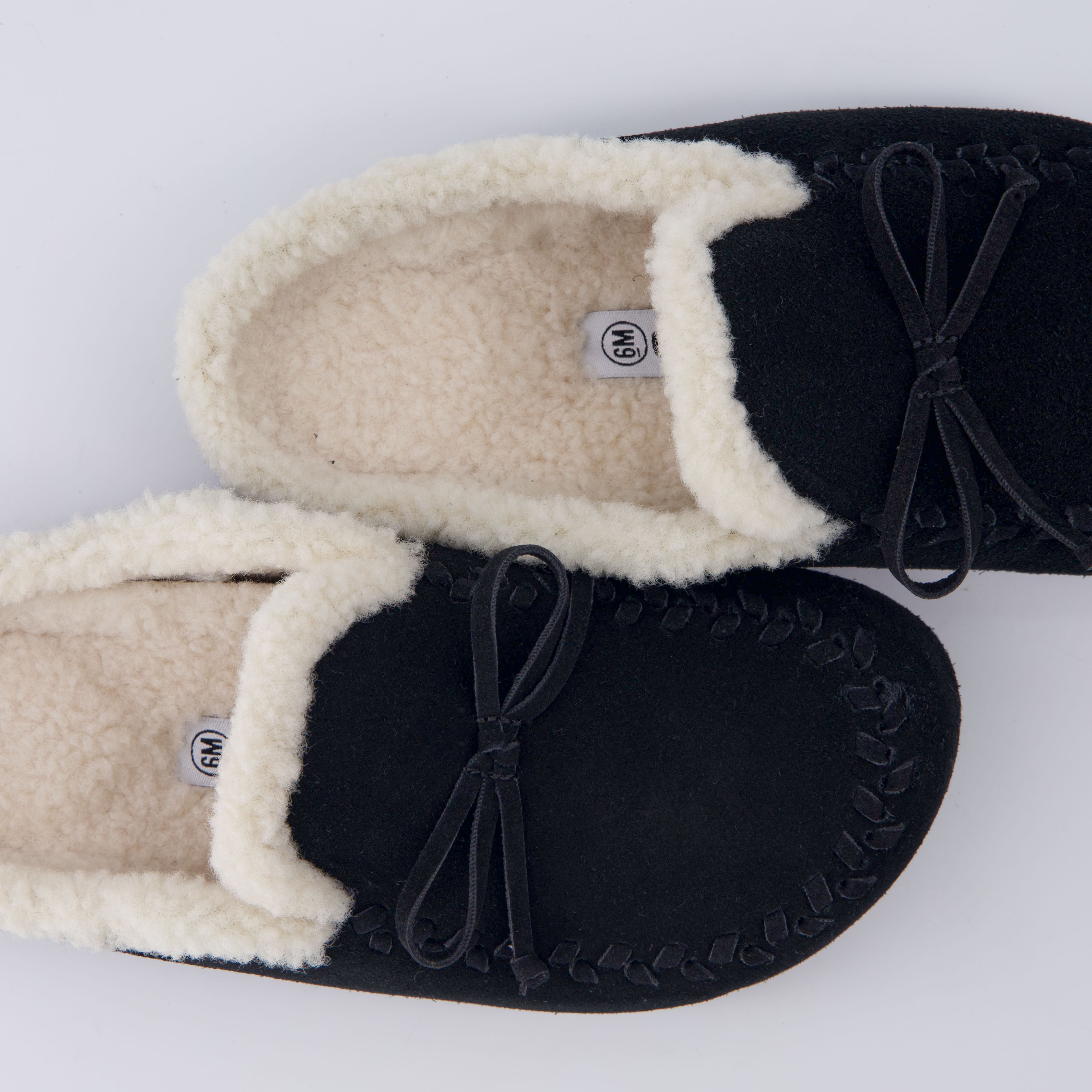 Creek Genuine Suede Slippers Black