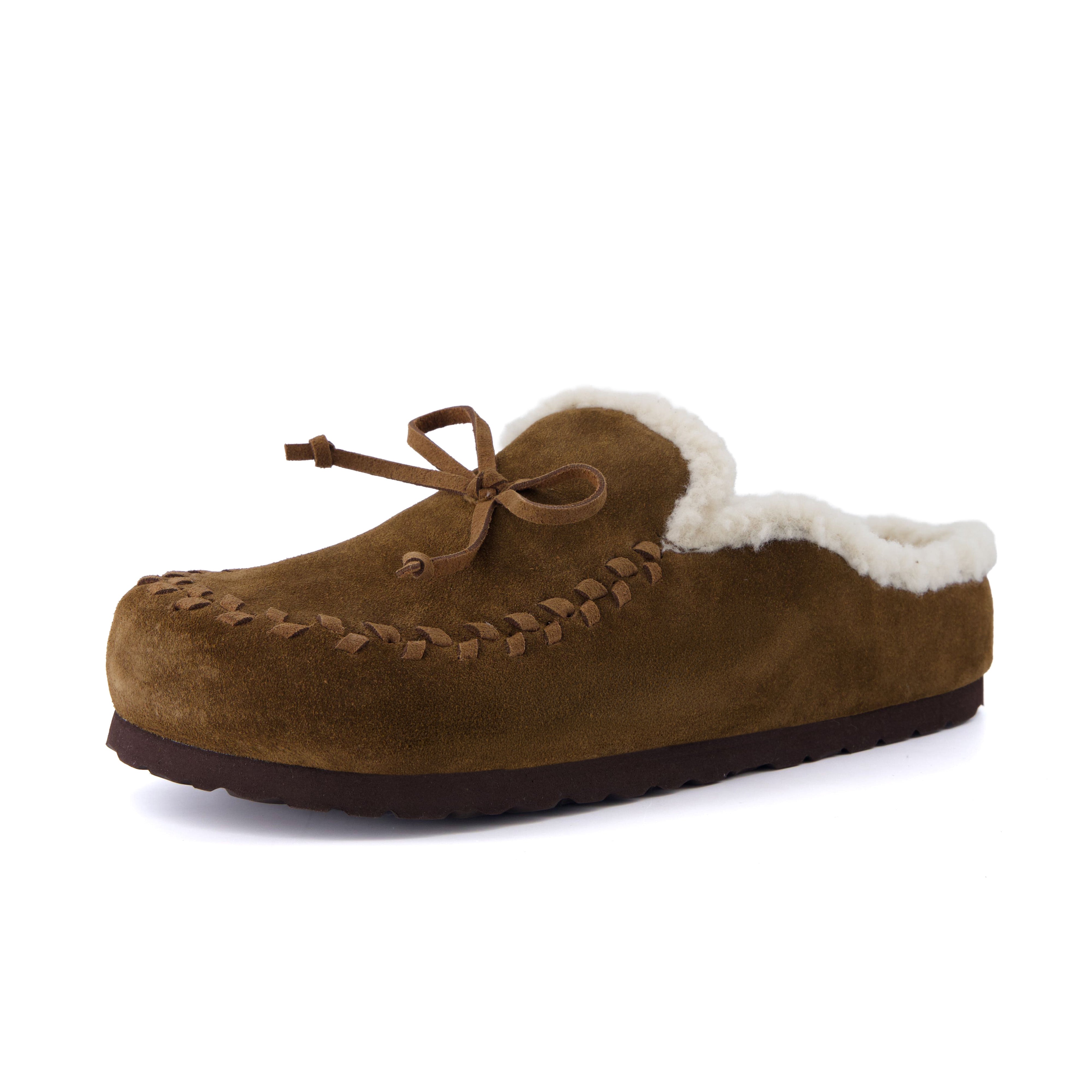 Creek Genuine Suede Slippers Brown