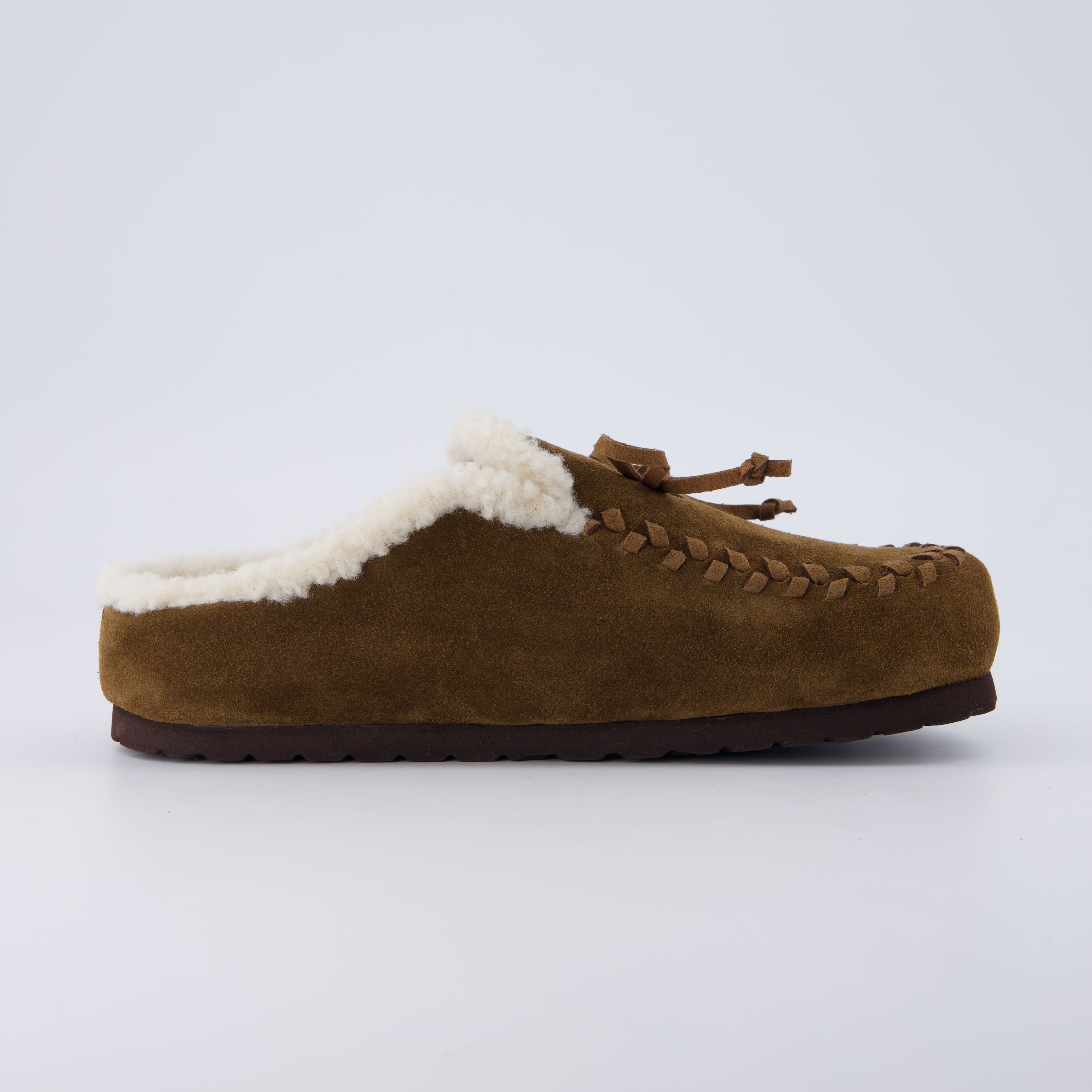 Creek Genuine Suede Slippers Brown