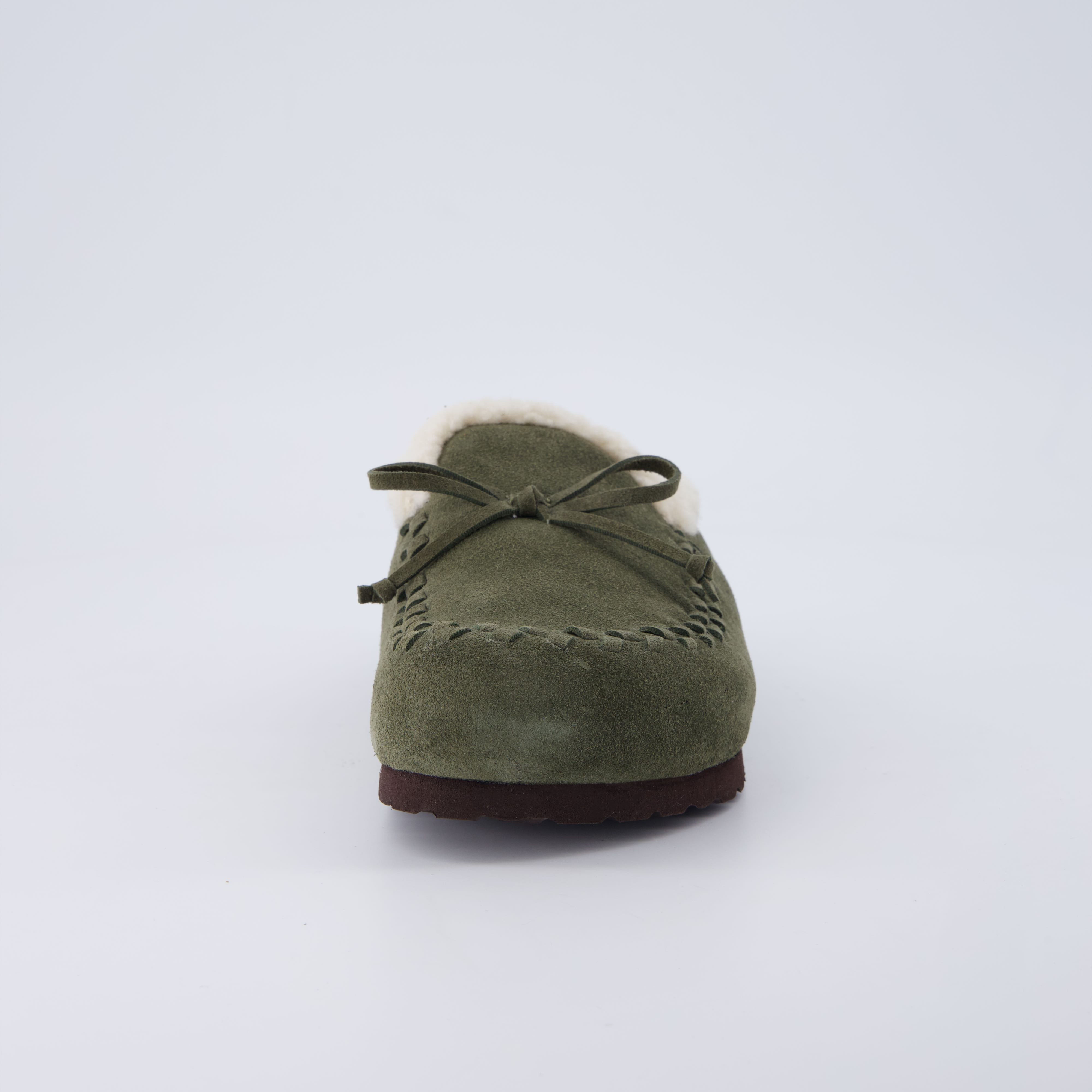 Creek Genuine Suede Slippers Khaki