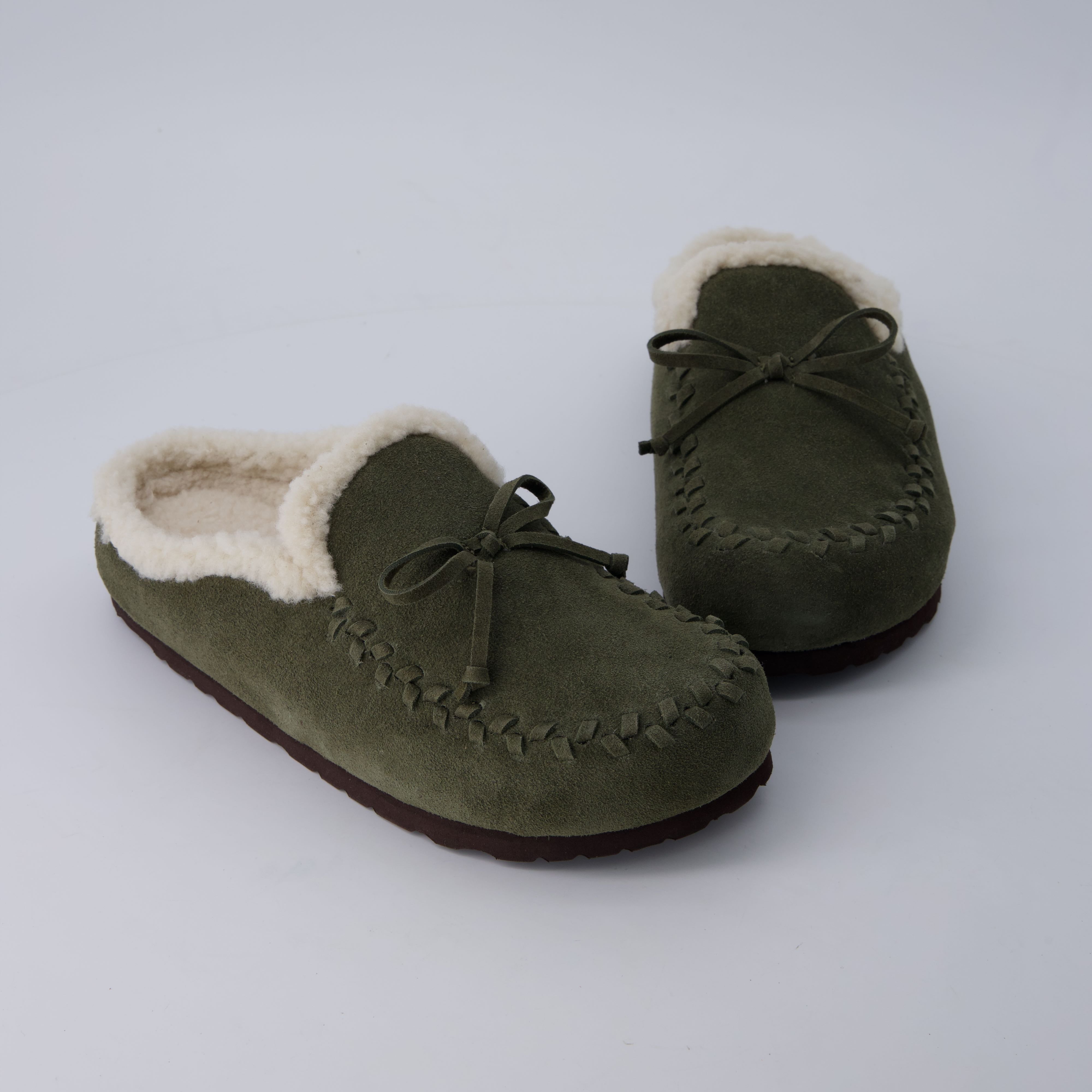 Creek Genuine Suede Slippers Khaki
