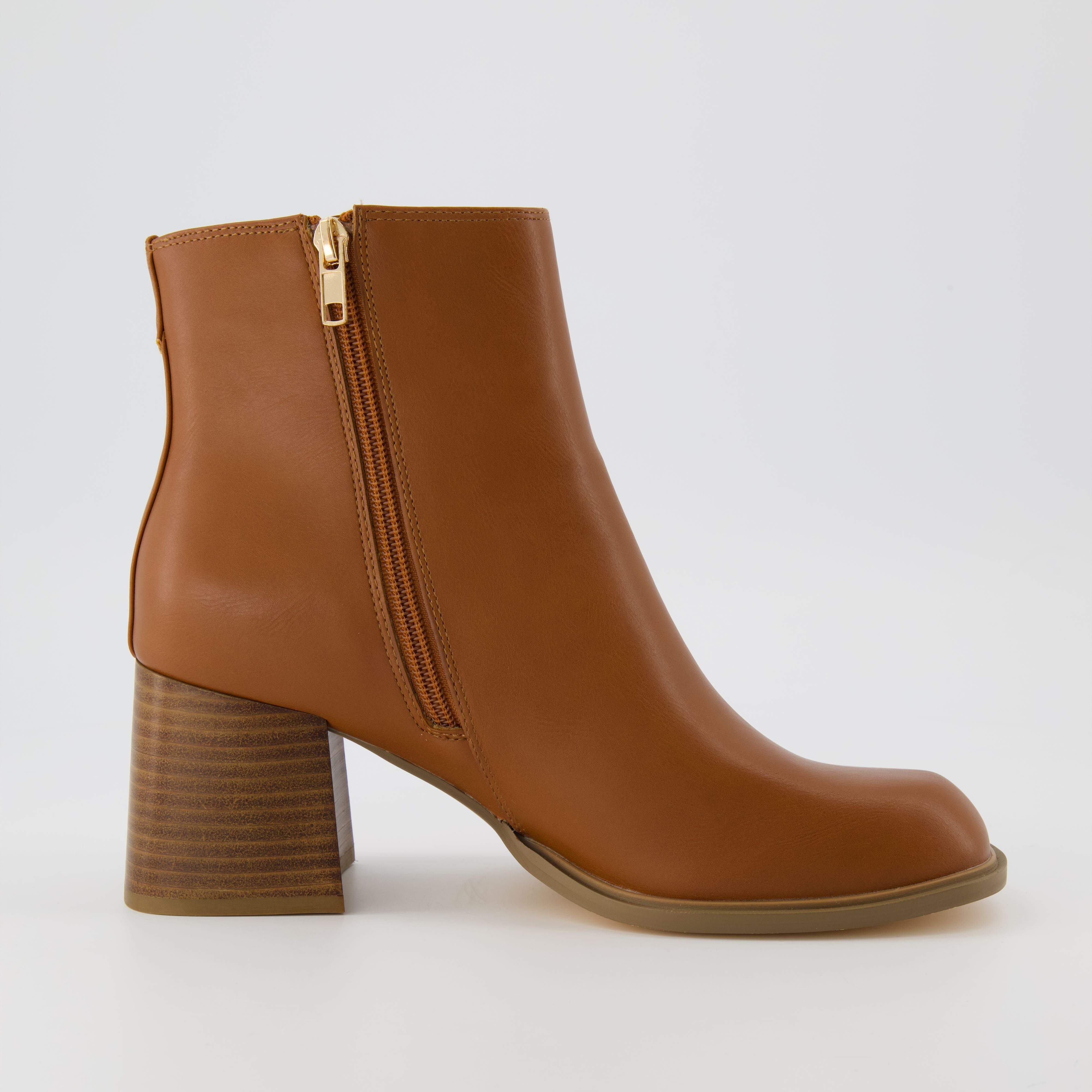 Dante Block Heel Dress Boot Cognac