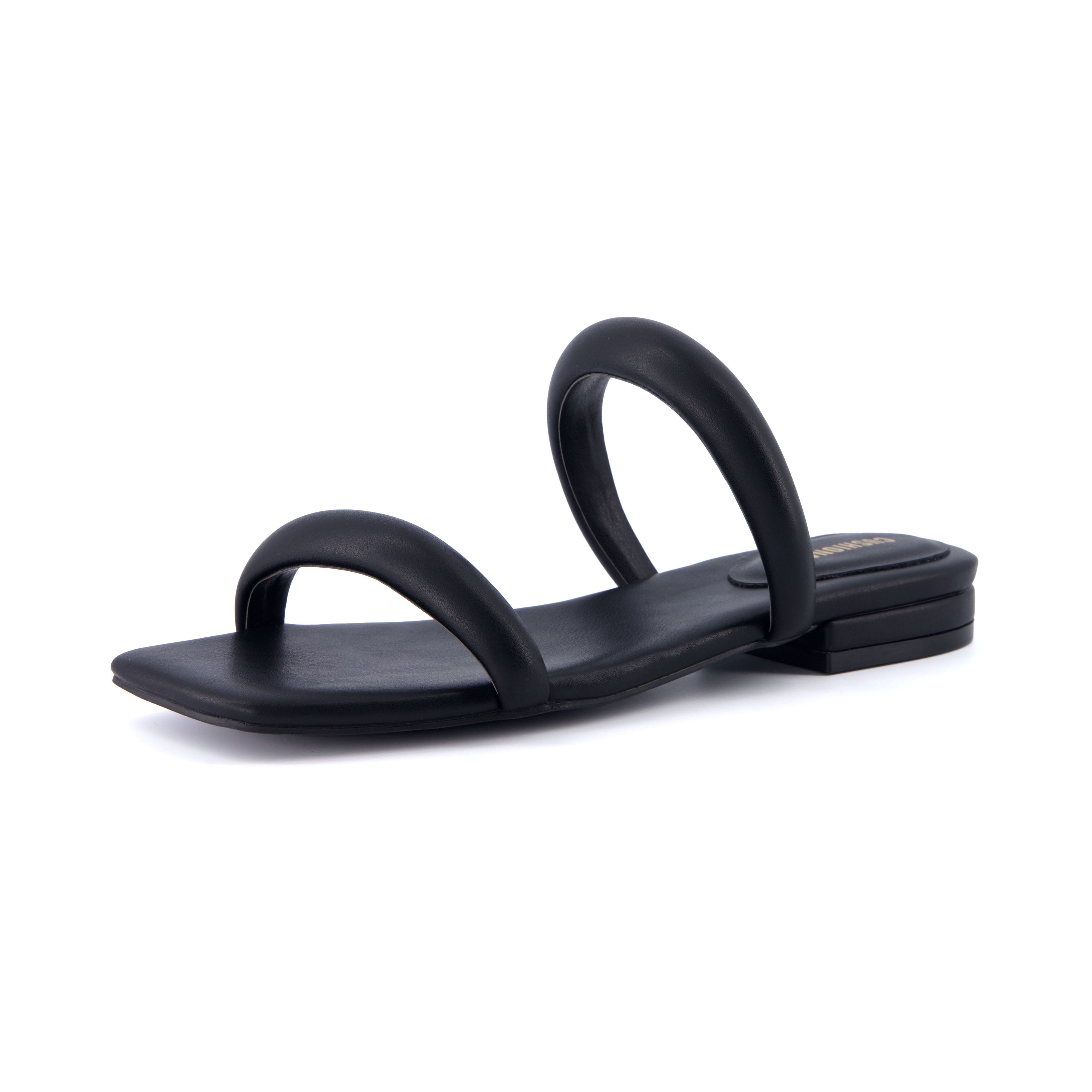 Dazzle Two Band Slide Sandal Black