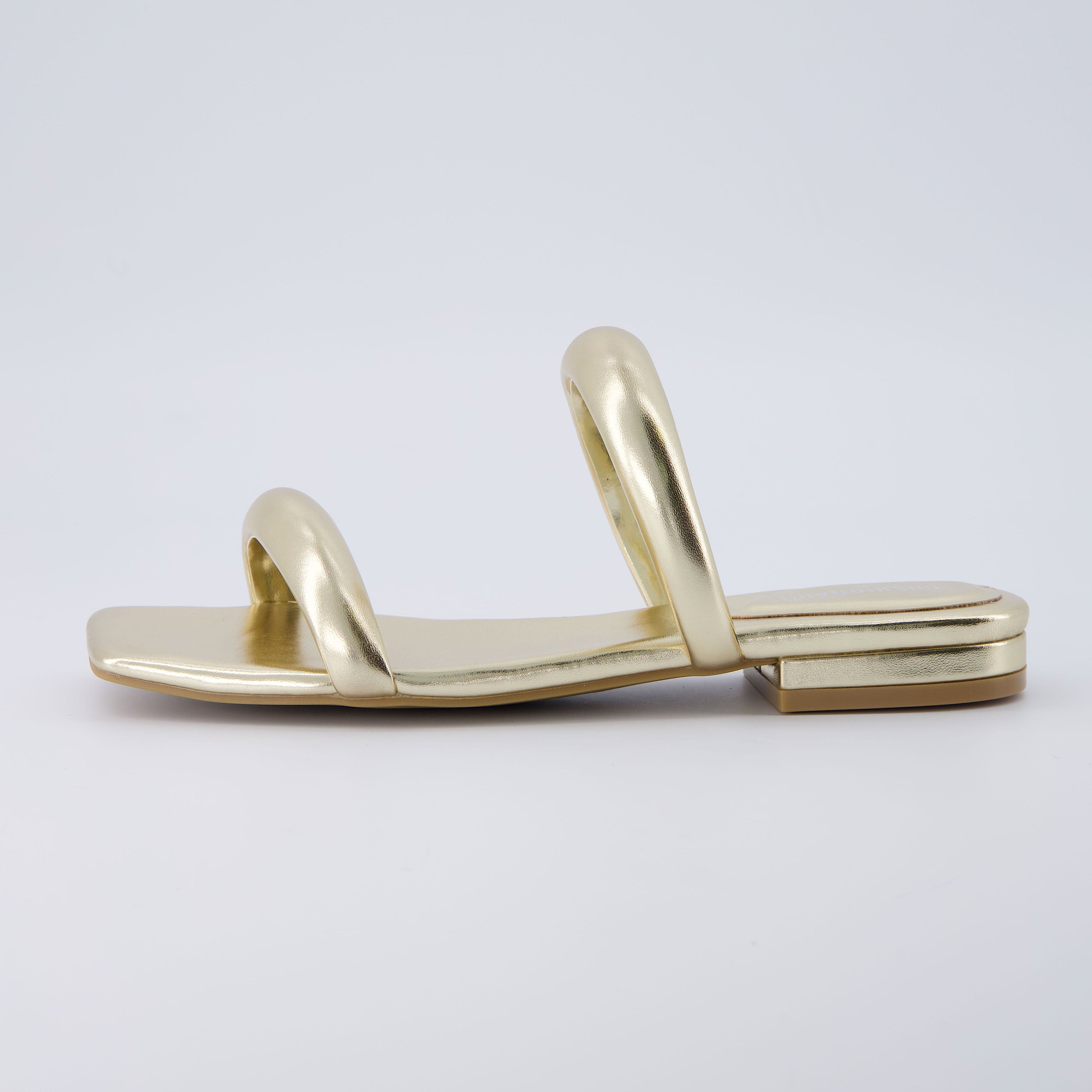 Dazzle Two Band Slide Sandal Gold