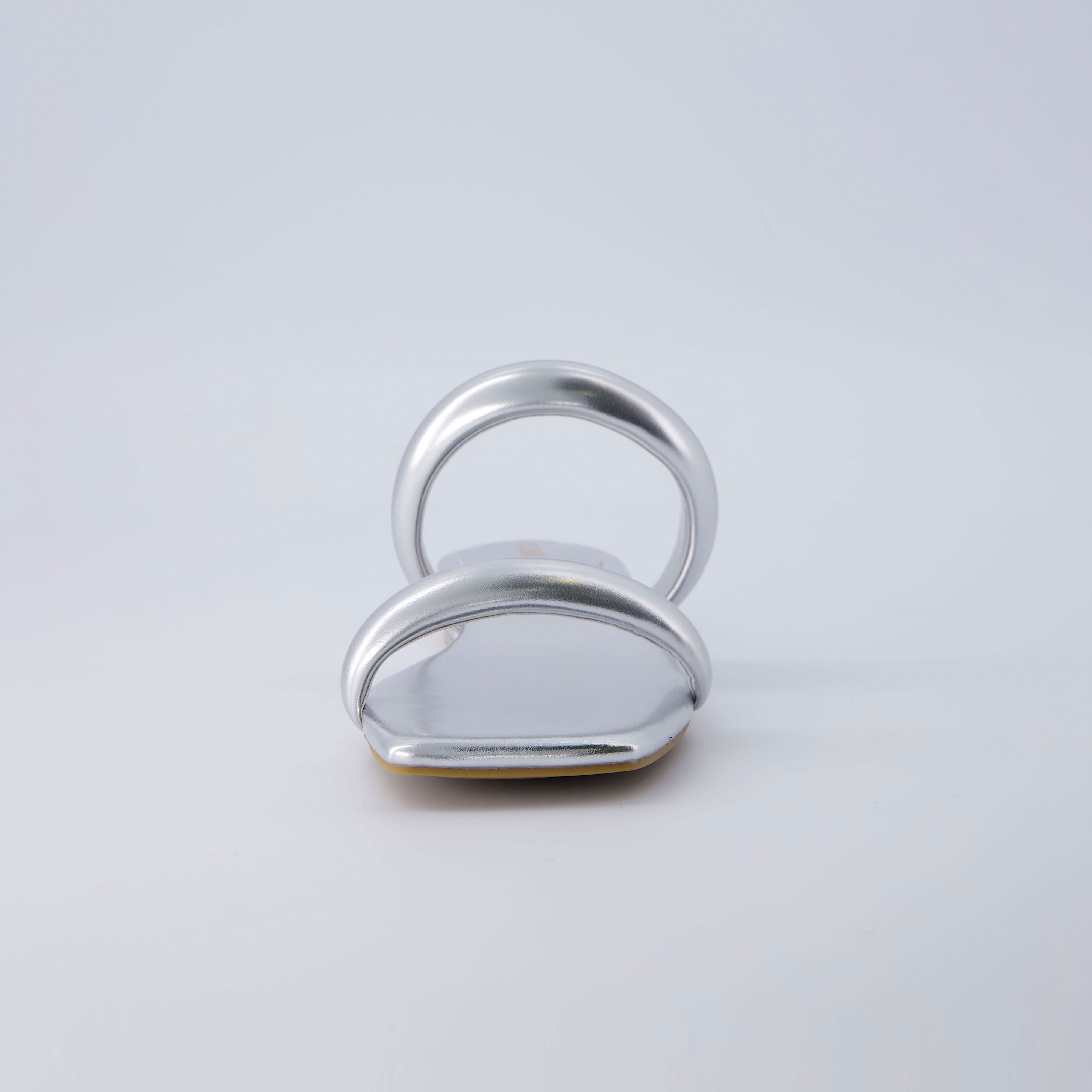 Dazzle Two Band Slide Sandal Silver