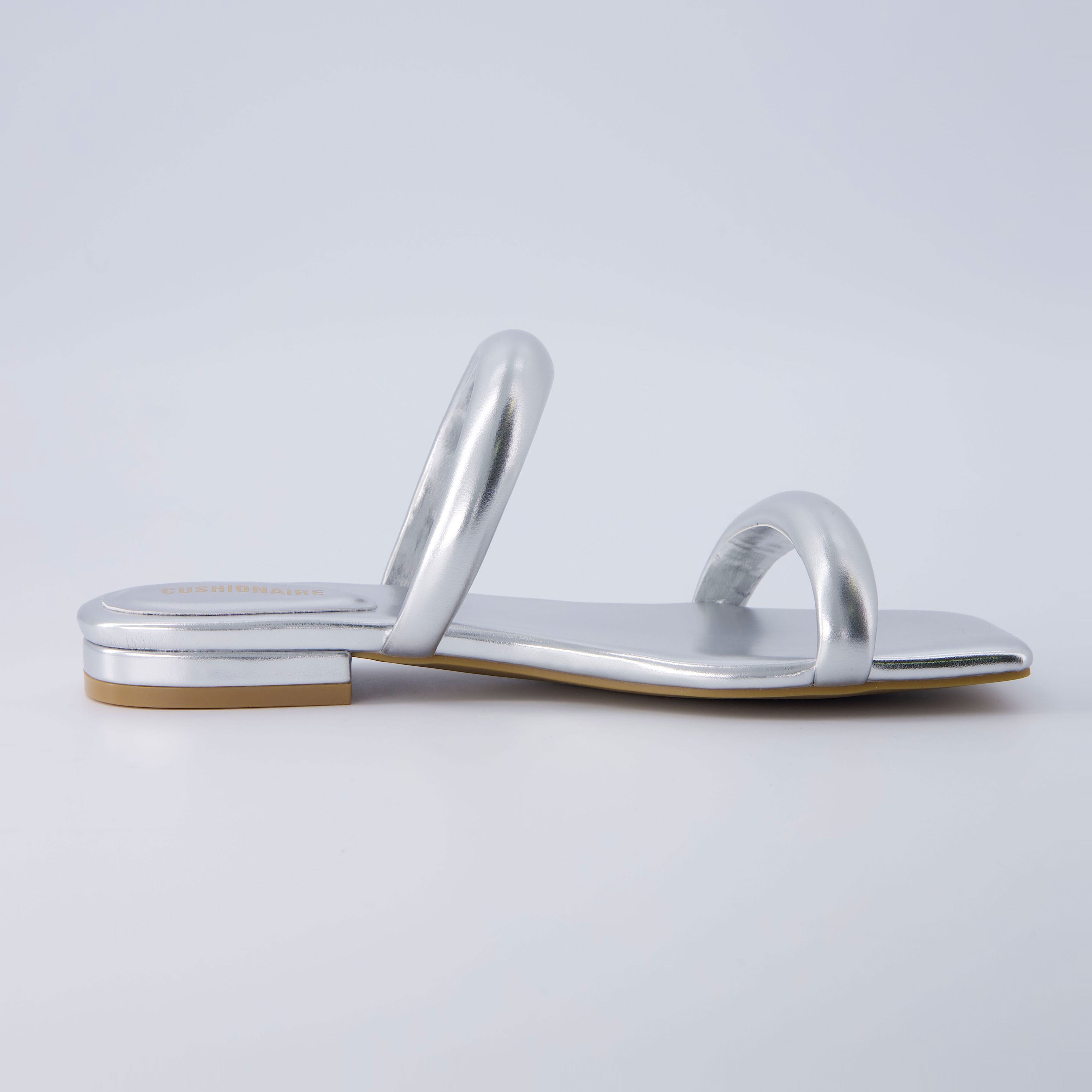 Dazzle Two Band Slide Sandal Silver
