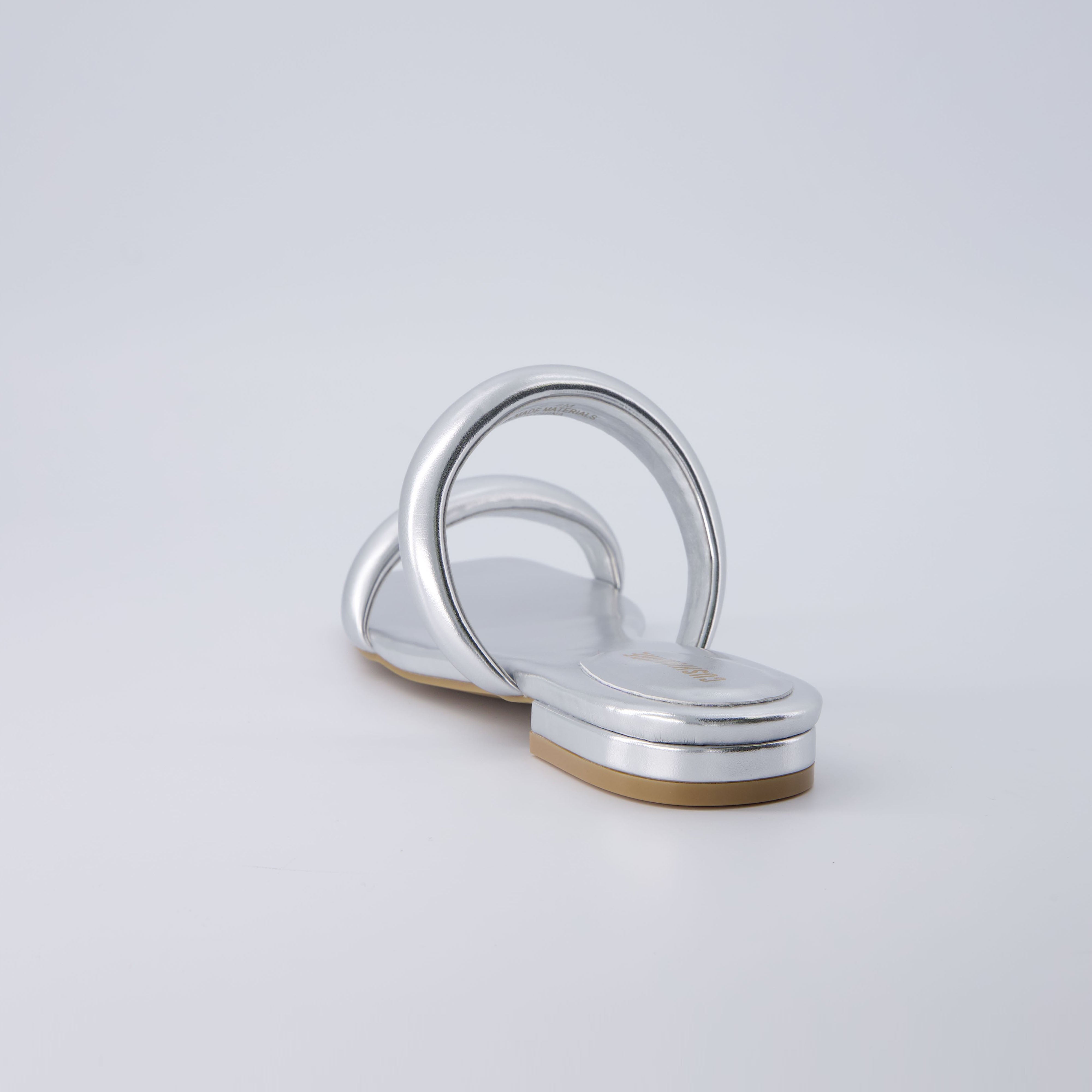 Dazzle Two Band Slide Sandal Silver