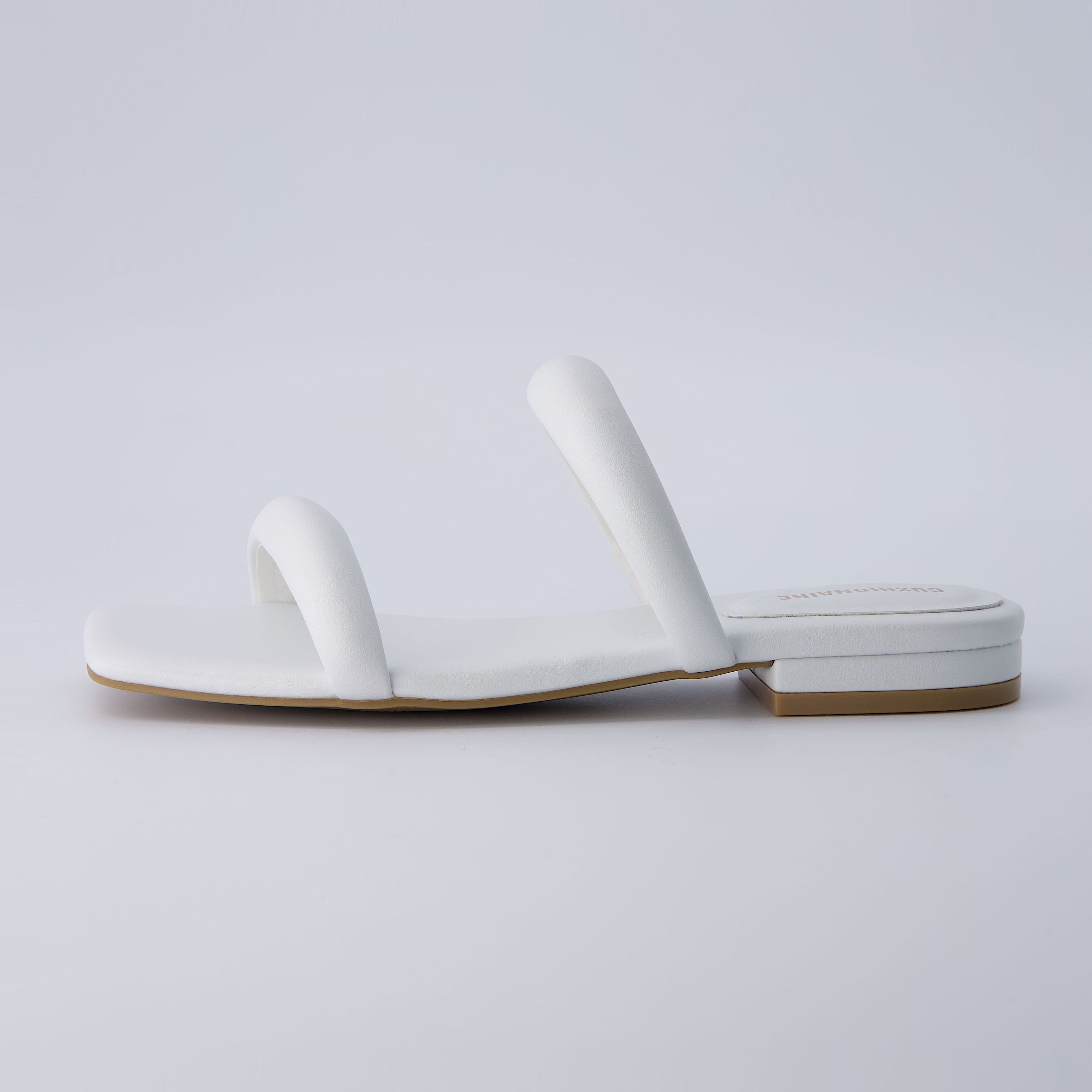 Dazzle Two Band Slide Sandal White