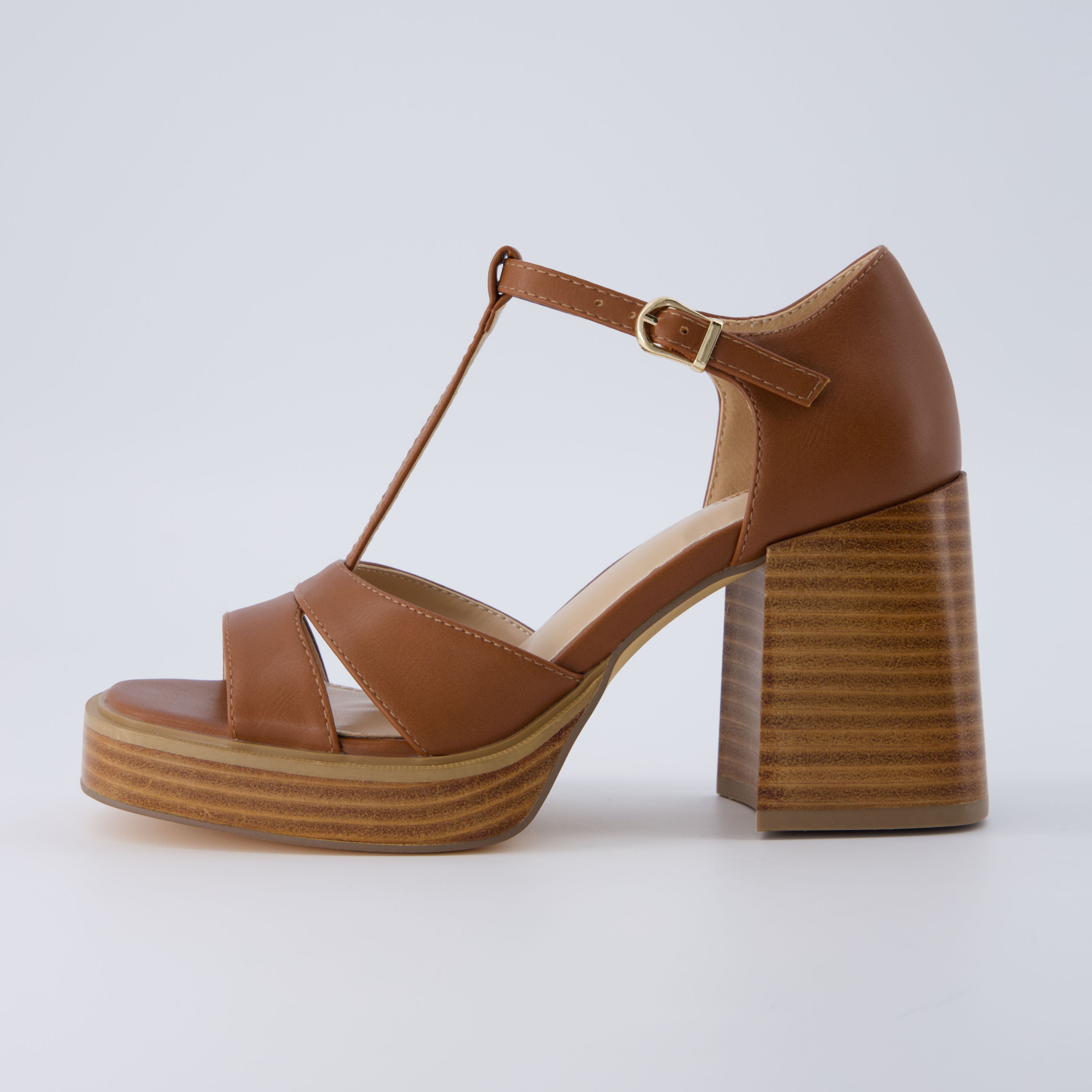 Delano Platform Mary Jane Cognac