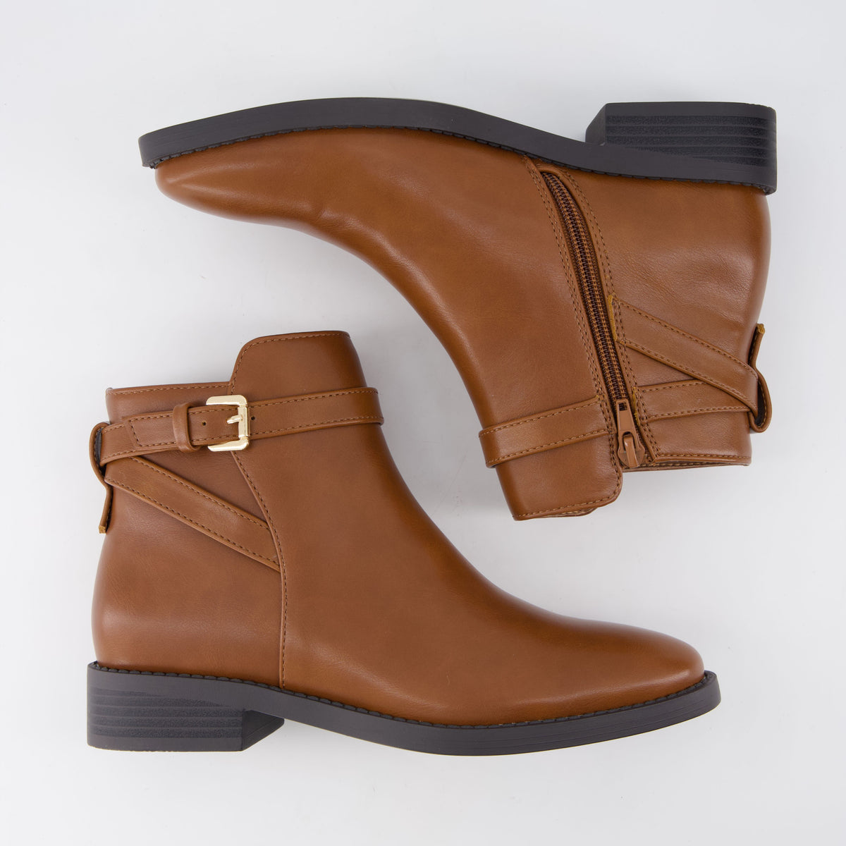 Ean Short Ankle Boots Cognac Medium
