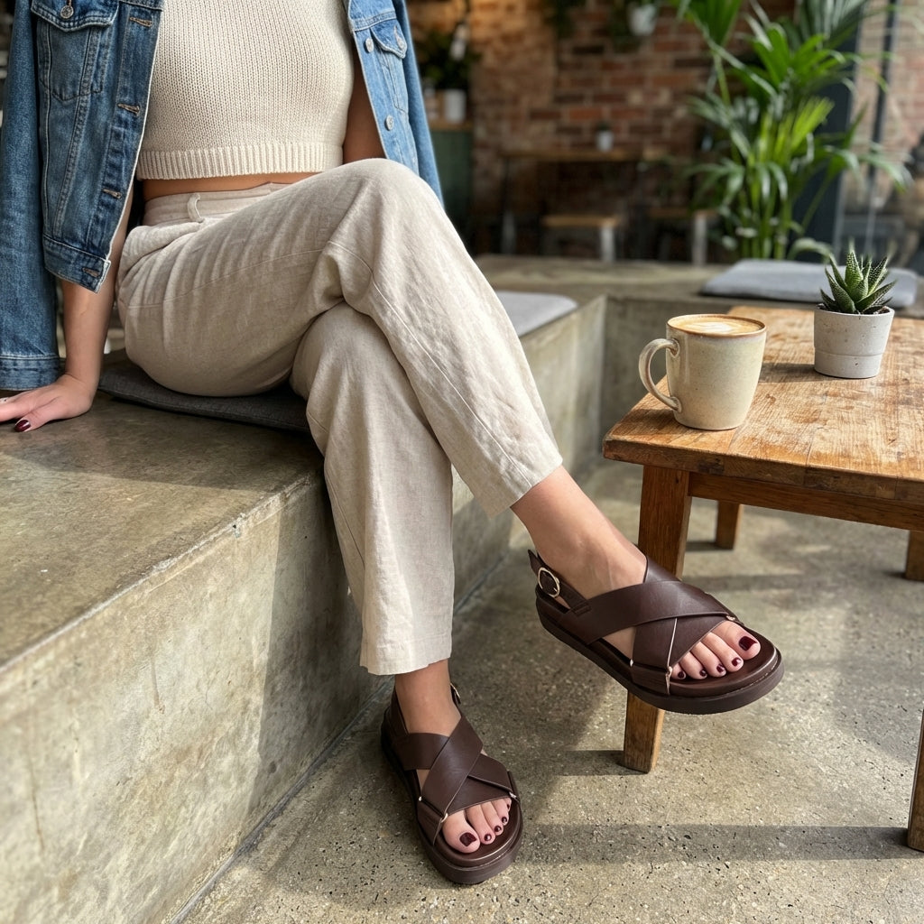 Eden Footbed Sandals Chocolate Medium