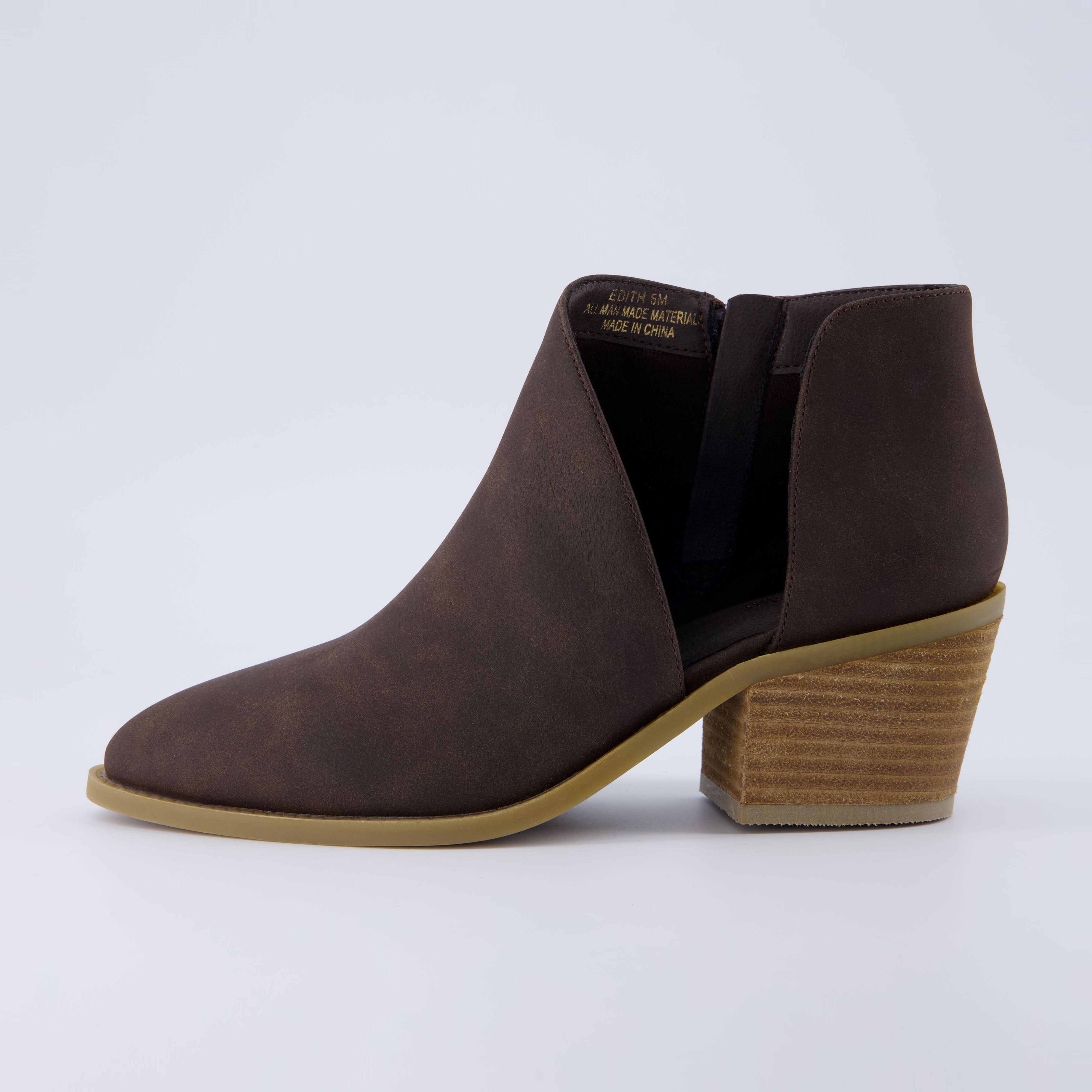 Edith Cut Out Ankle Bootie Brown