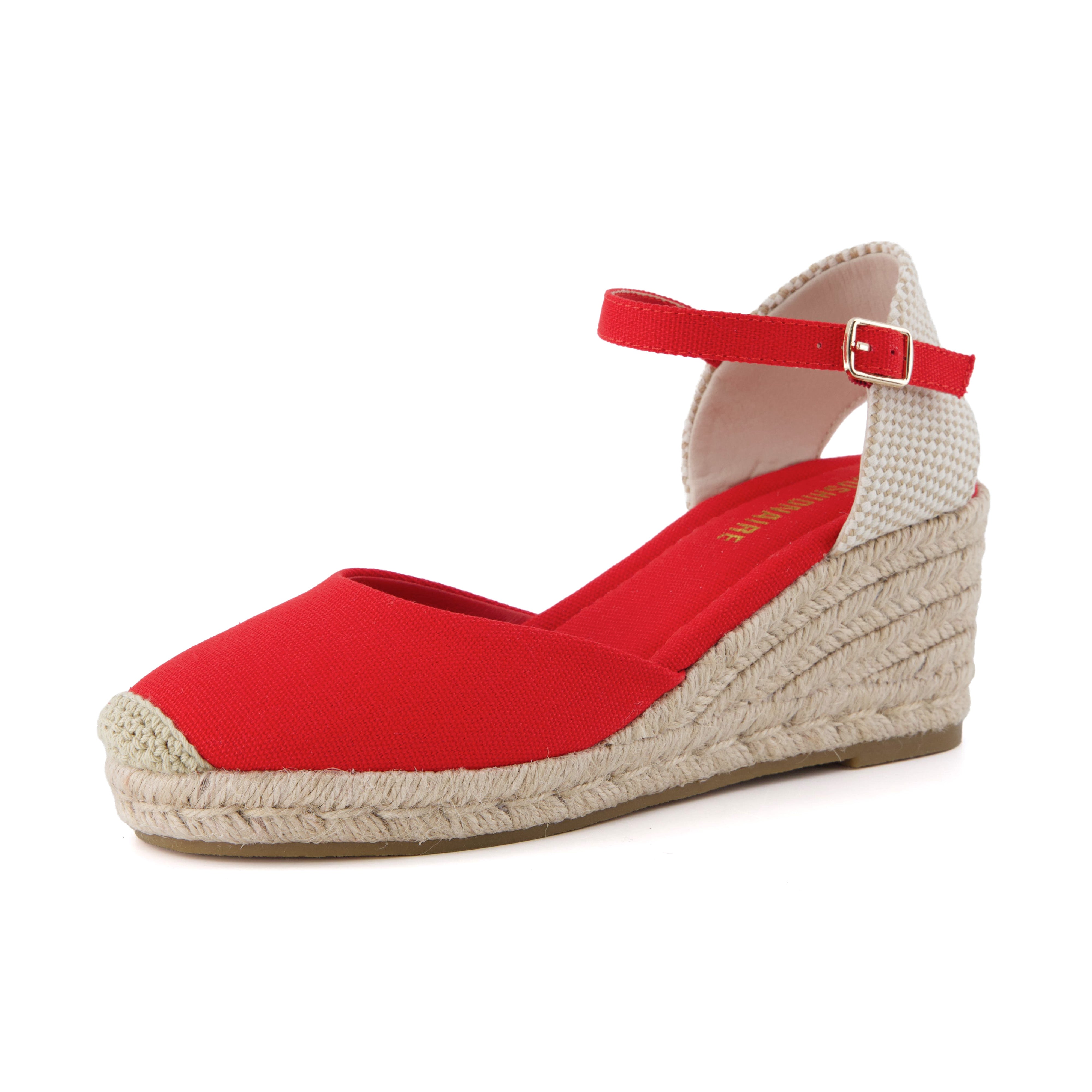 Elche Wedge Sandals Red