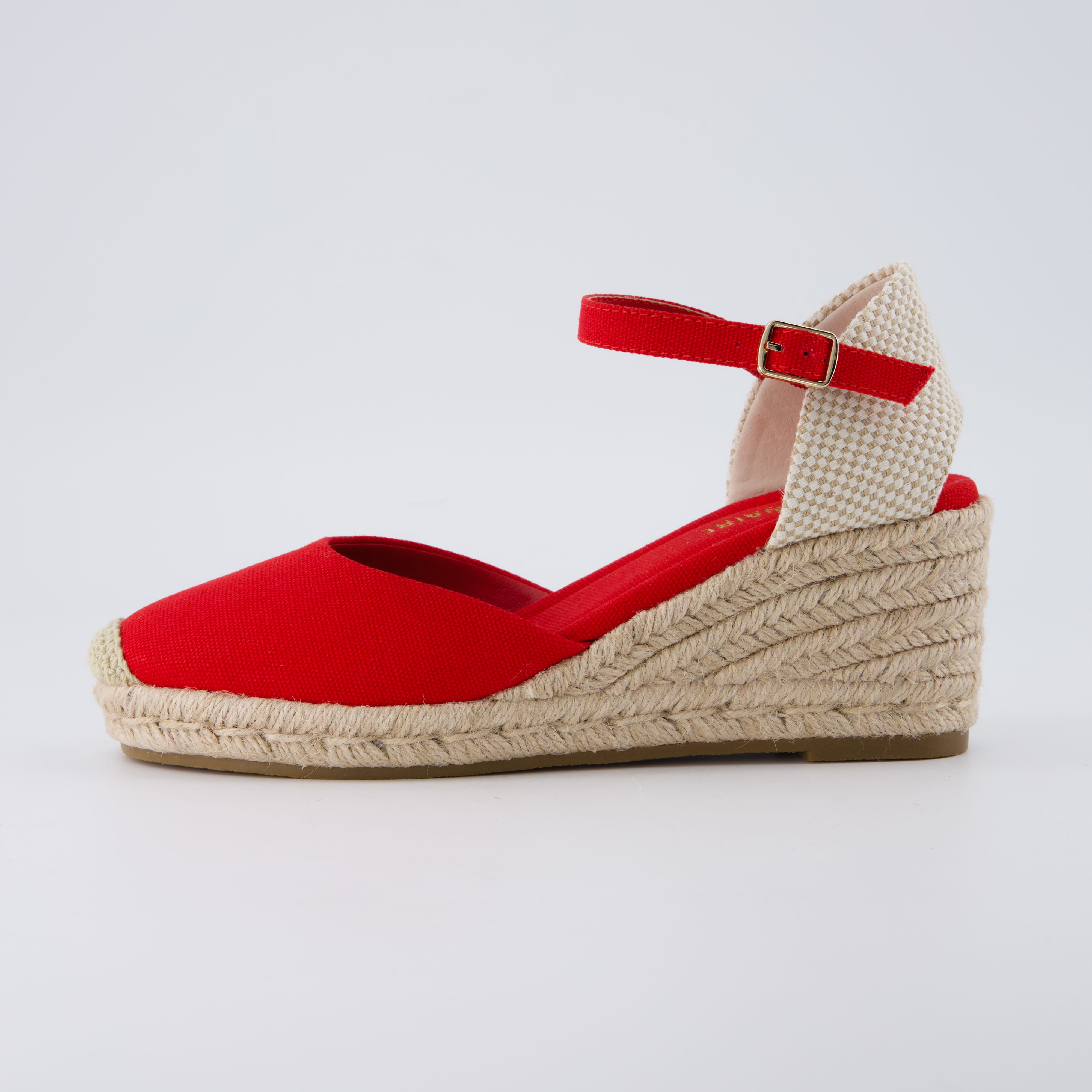 Elche Wedge Sandals Red