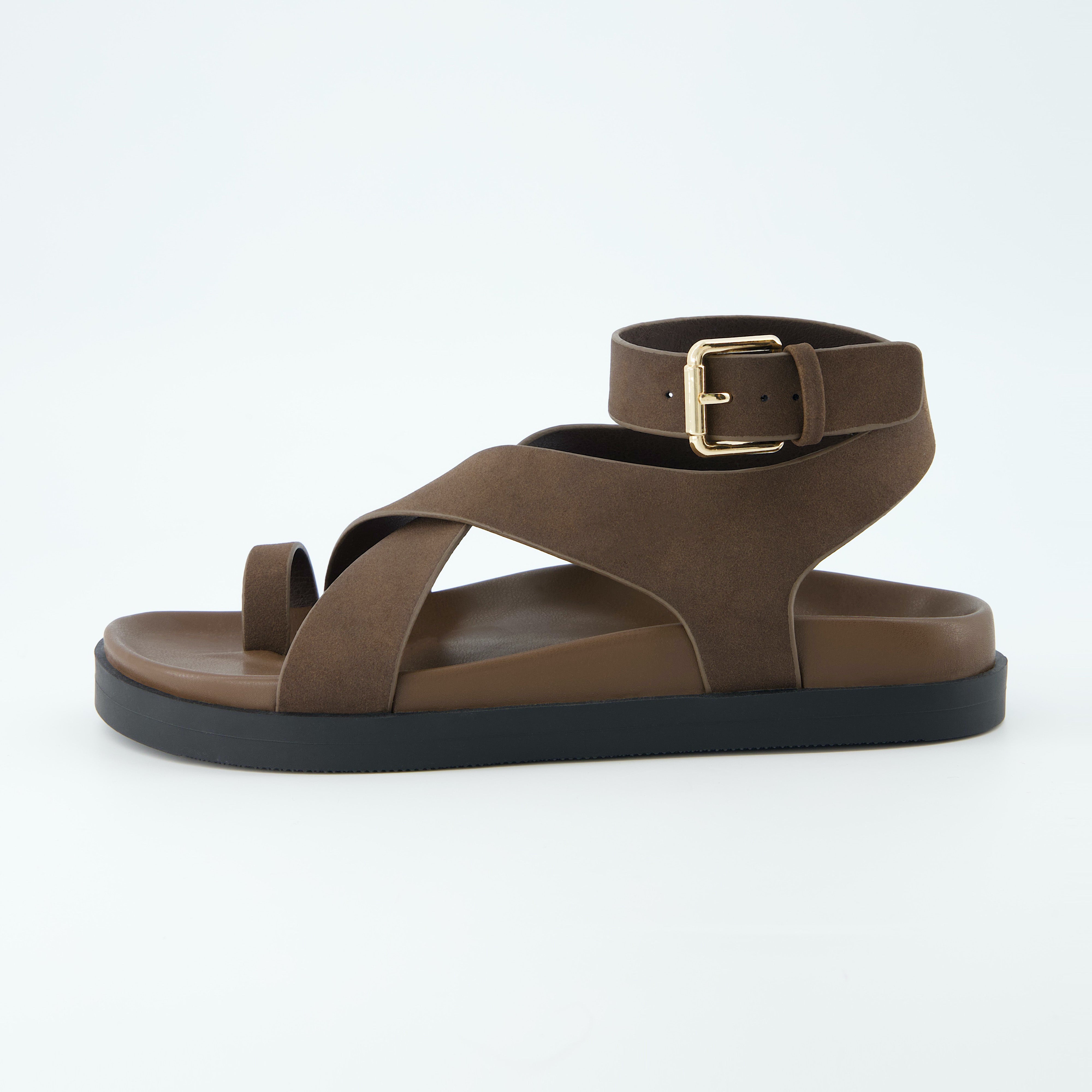 Entry Ankle Wrap Molded Footbed Sandal Espresso