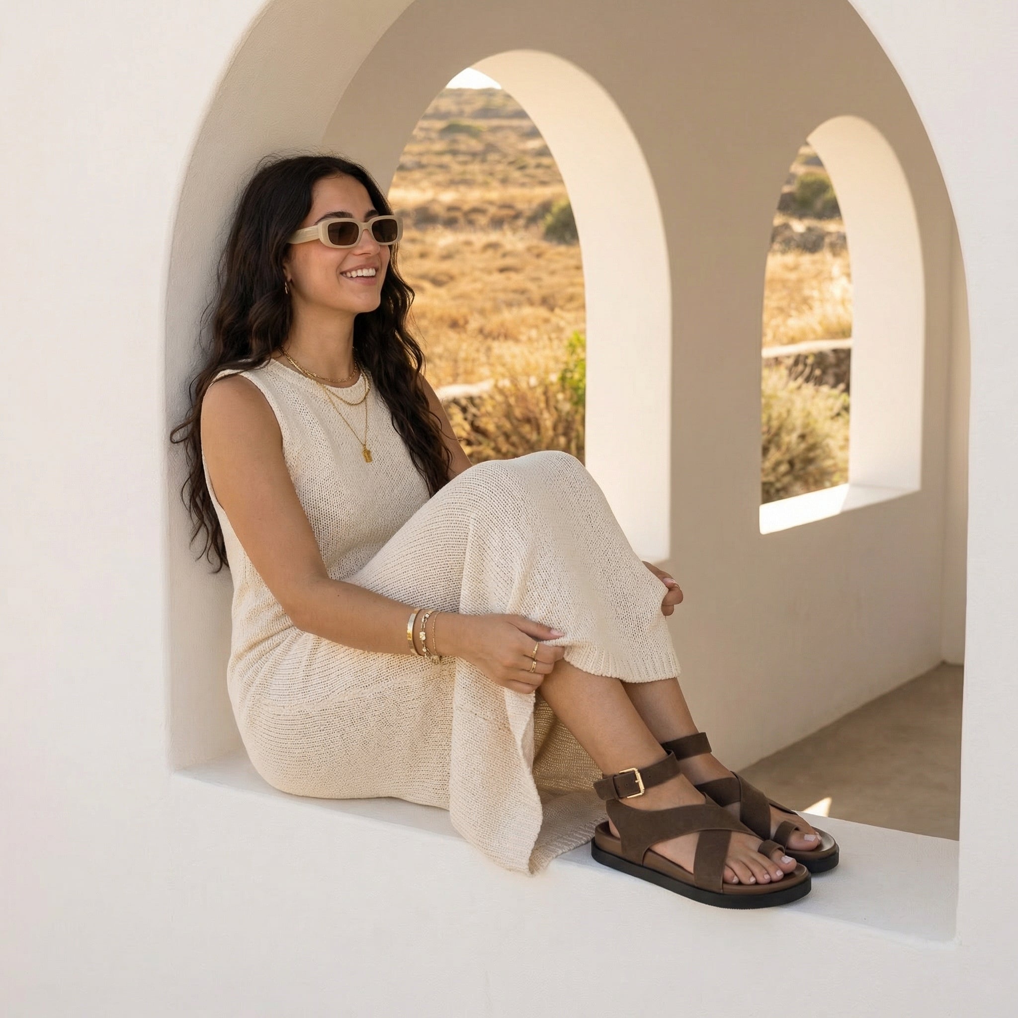 Entry Ankle Wrap Molded Footbed Sandal Espresso
