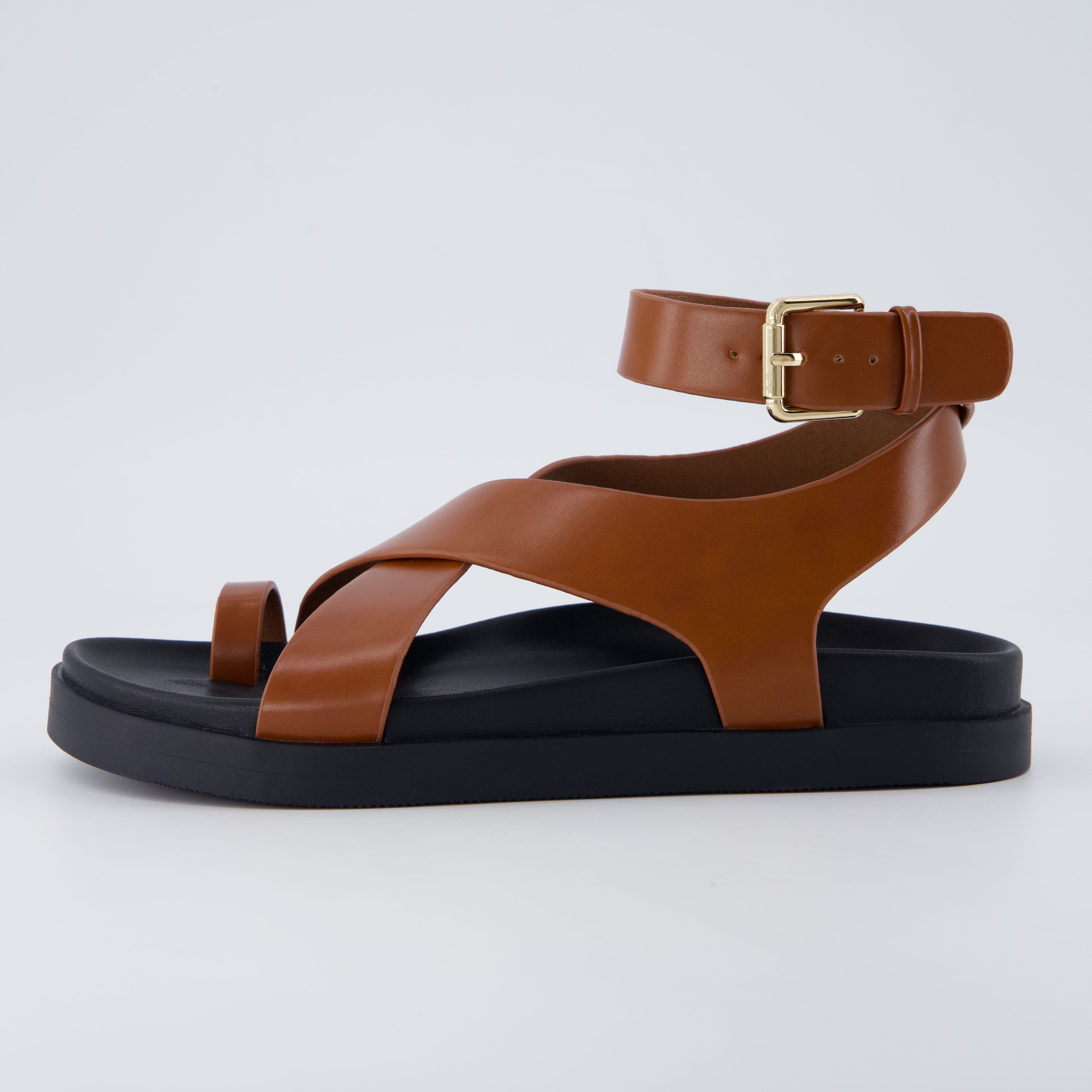 Entry Ankle Wrap Molded Footbed Sandal Whiskey